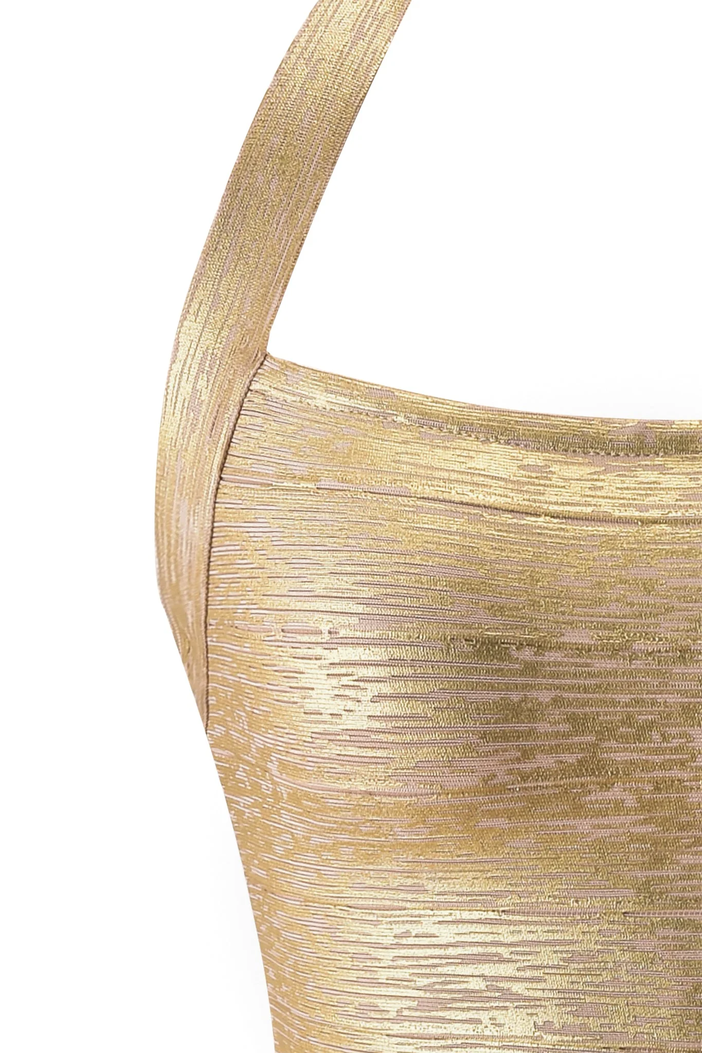 AIDEN PLATINUM BANDAGE MINI DRESS - GOLD - Image 9