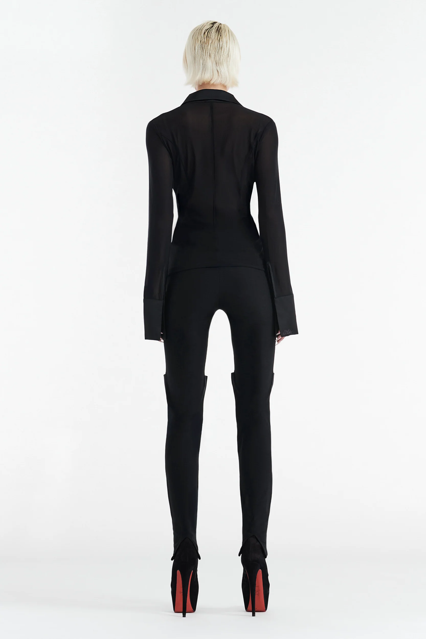 AIMEE HIGH WAISTED SLIM FIT PANT - BLACK - Image 3