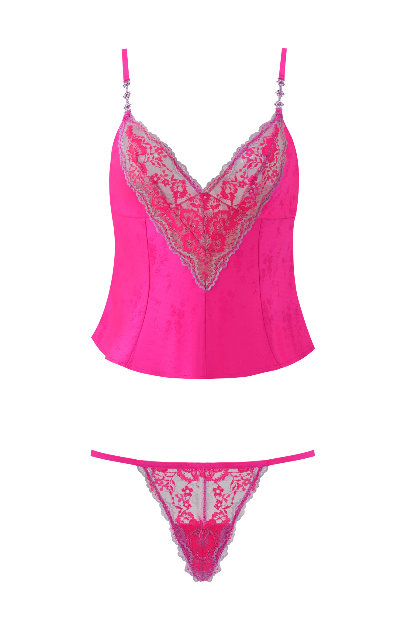 AMAYA CAMI SET - NEON PINK - Image 5