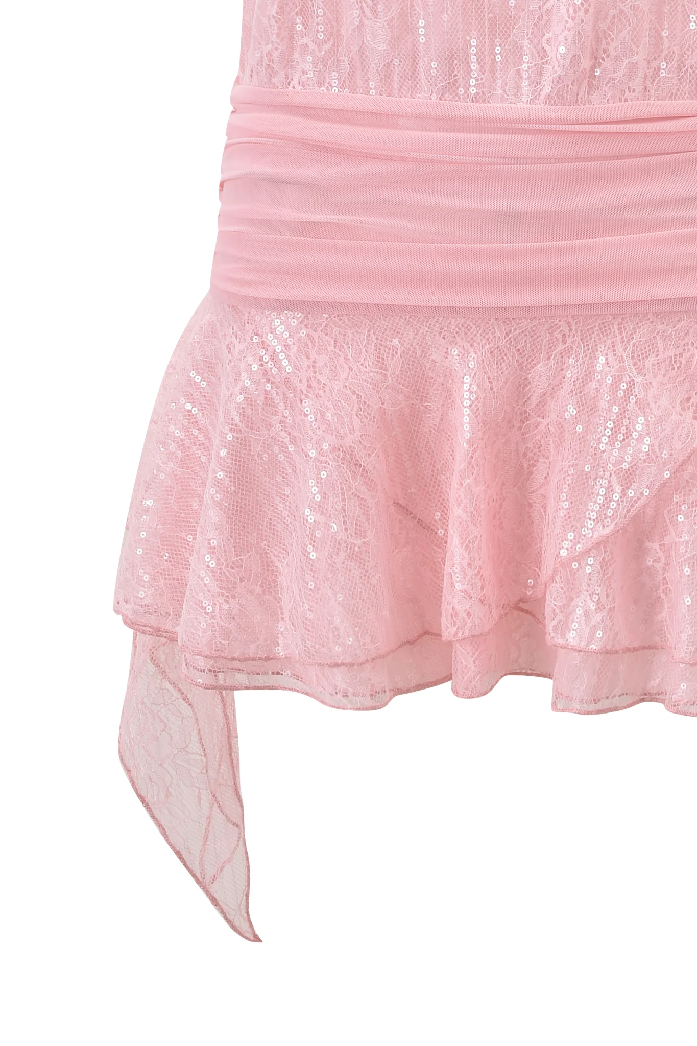 ARIA HALTER RUFFLE MINI DRESS - PINK - Image 8
