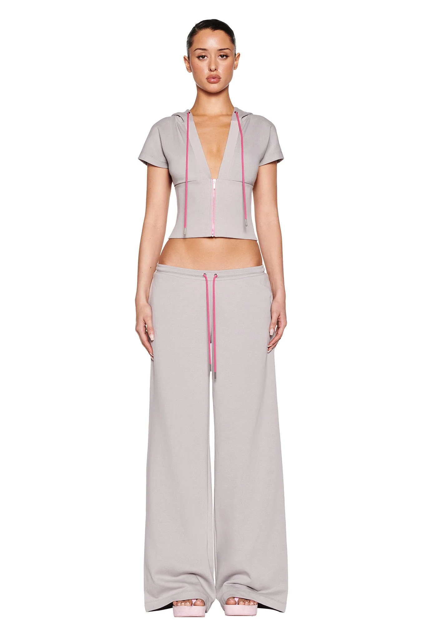 ARLO TRACK PANT - GREY : PINK - Image 2