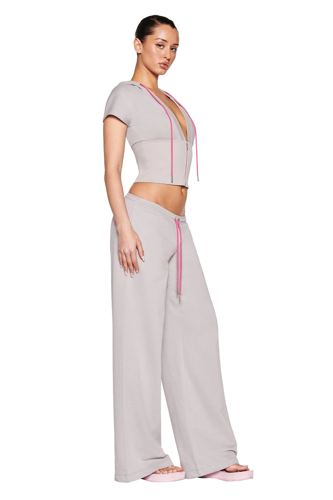 ARLO TRACK PANT - GREY : PINK - Image 4