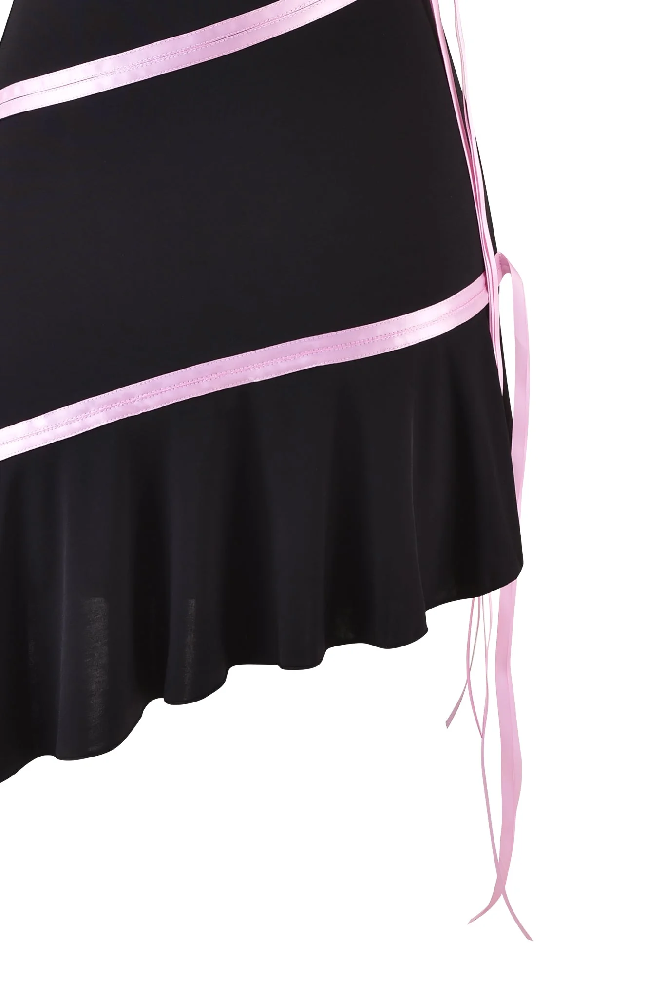 ARLY MINI DRESS - BLACK : PASTEL PINK - Image 10