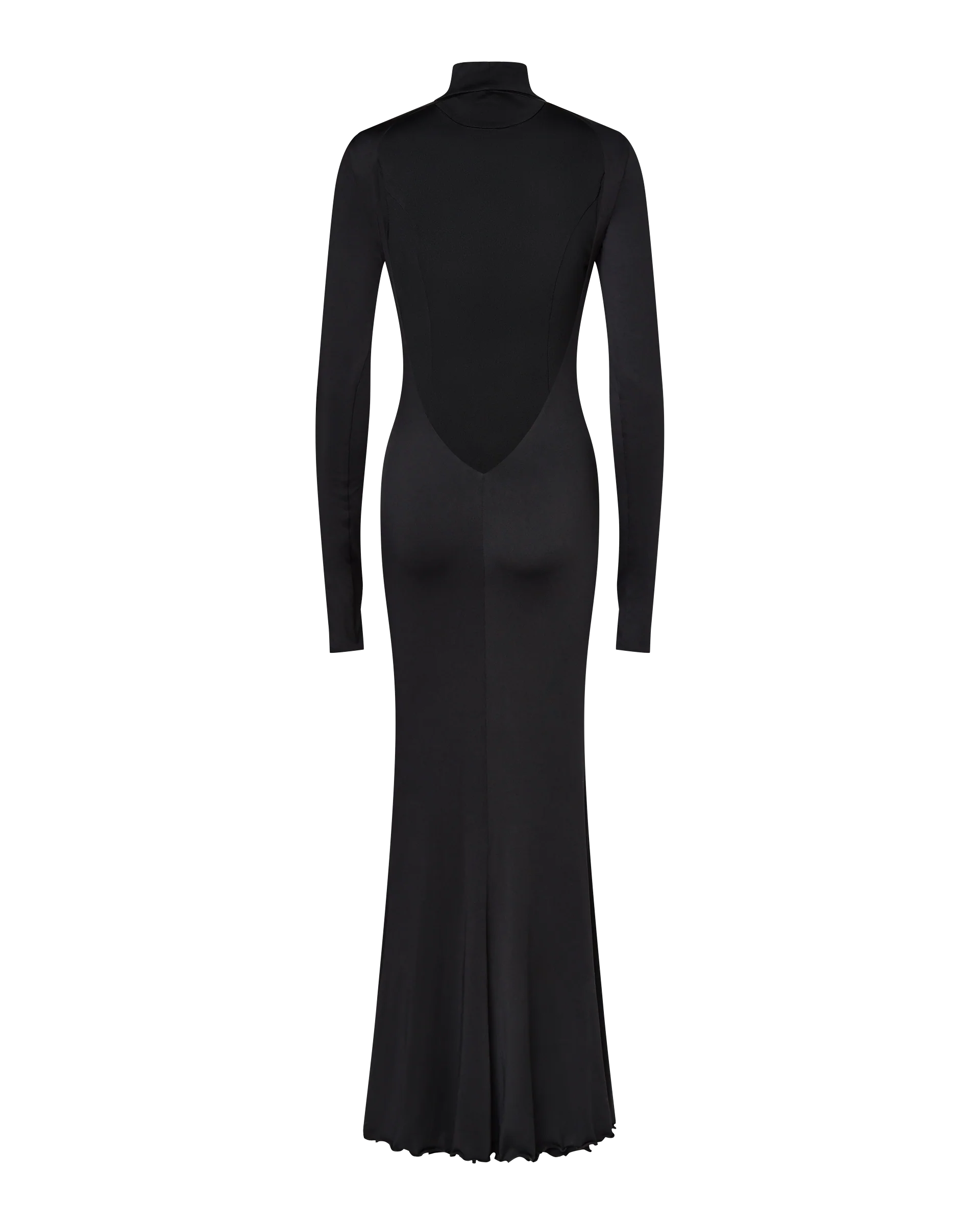 AUDREY TURTLENECK LONG SLEEVE MAXI DRESS - BLACK - Image 8