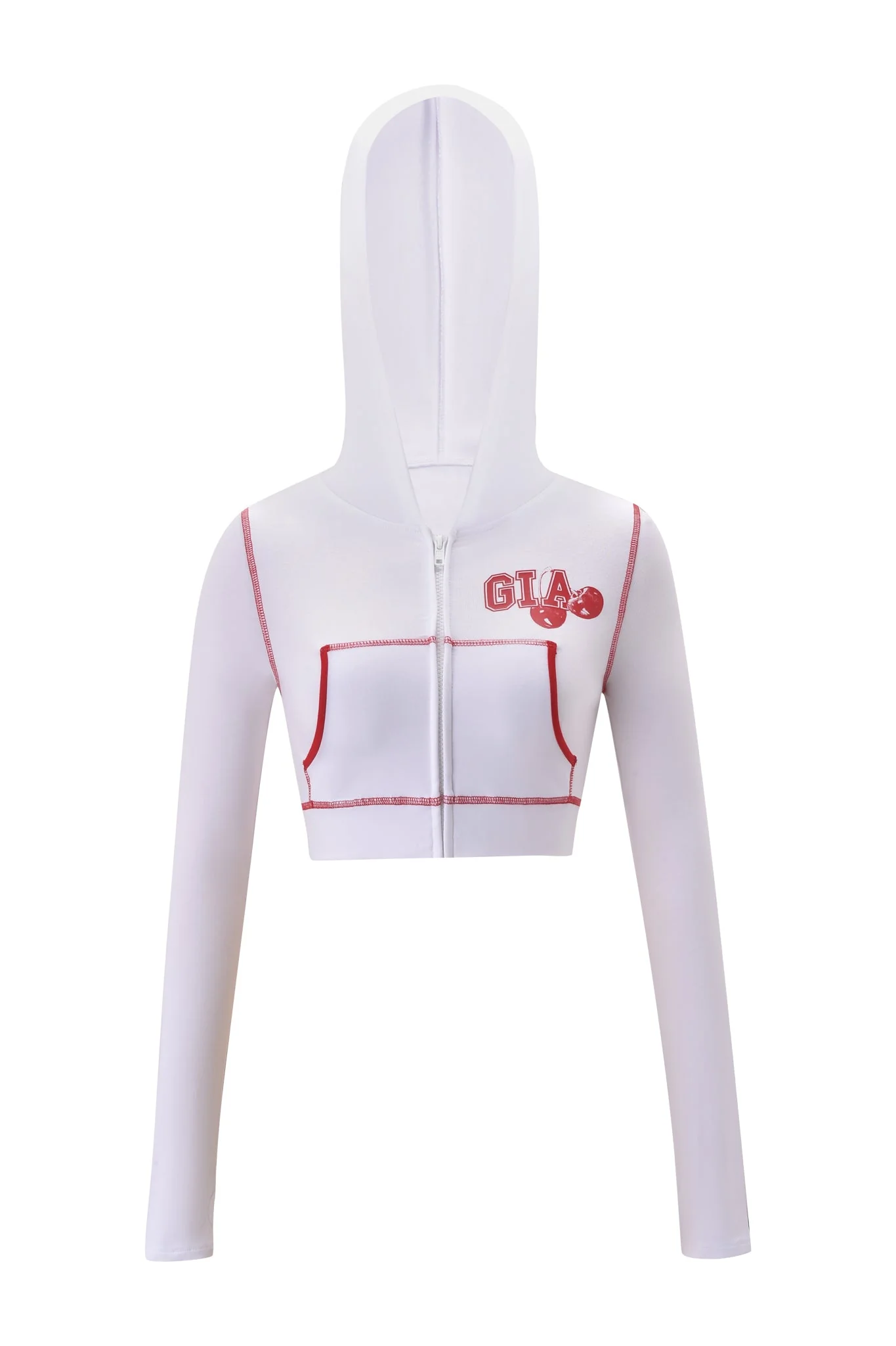 BLARE CROPPED HOODIE - WHITE - Image 7