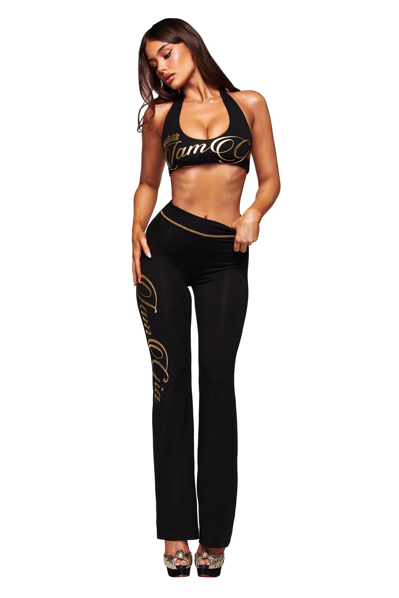 BLARE FORM TRACKPANT - BLACK AND GOLD - Image 2