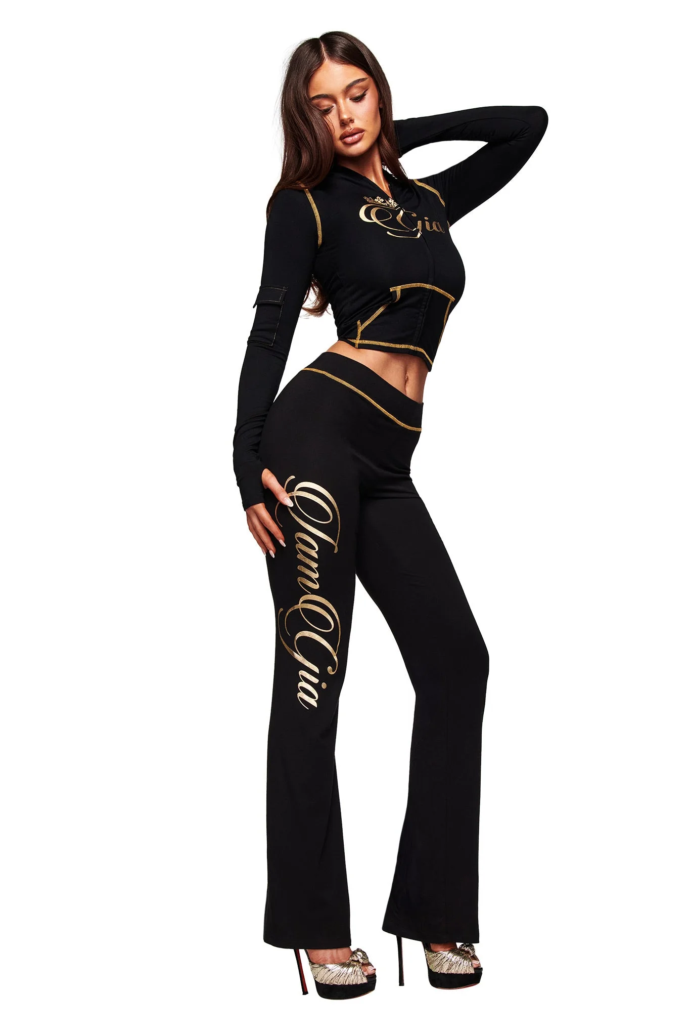 BLARE FORM TRACKPANT - BLACK AND GOLD - Image 5