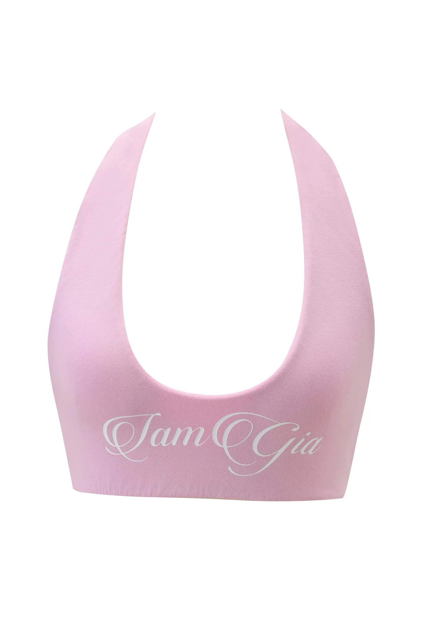 BLARE HALTER CROP TOP - BABY PINK AND WHITE - Image 6