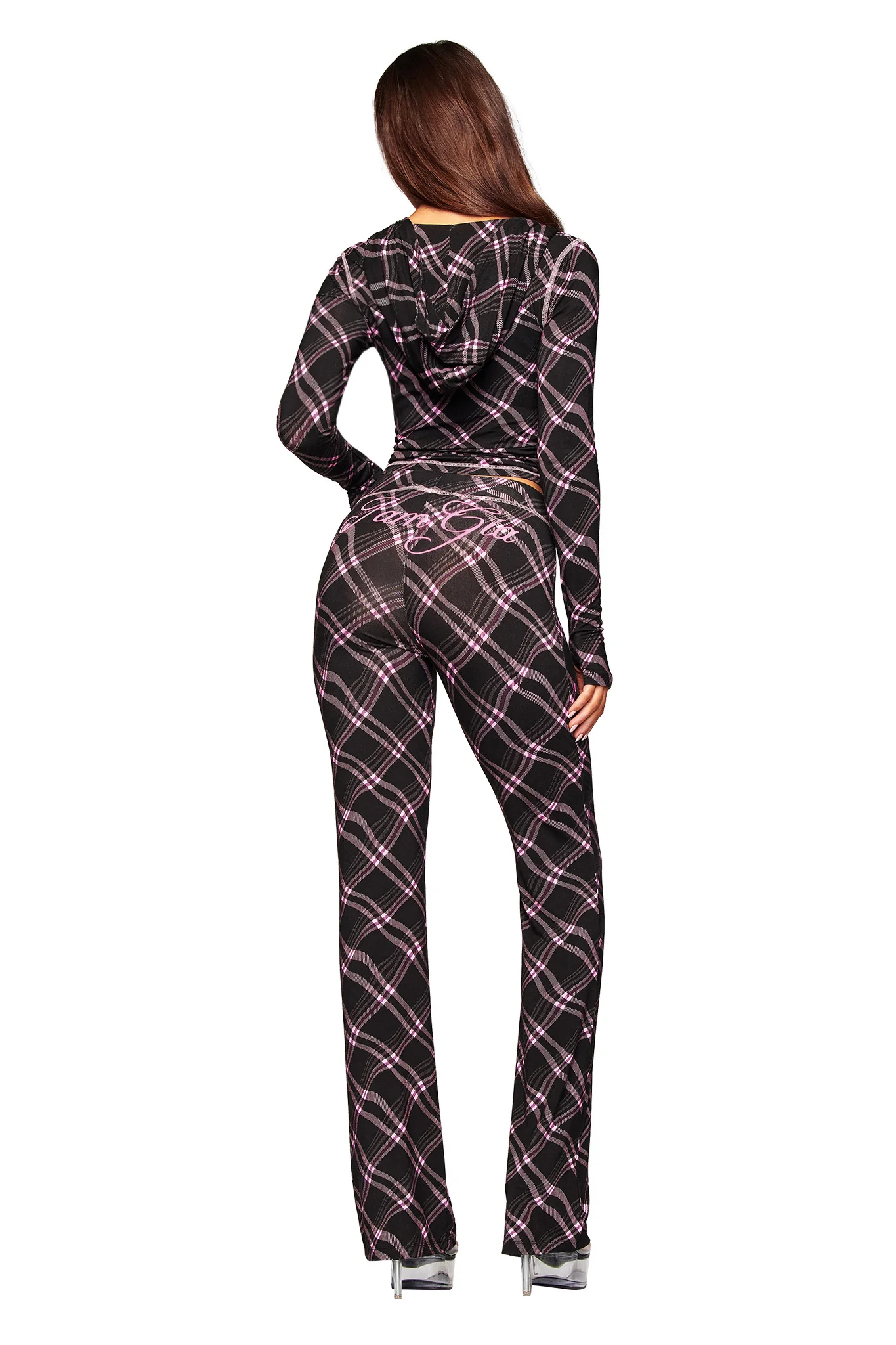 BLARE HOODIE - BLACK WARPED PLAID - Image 3