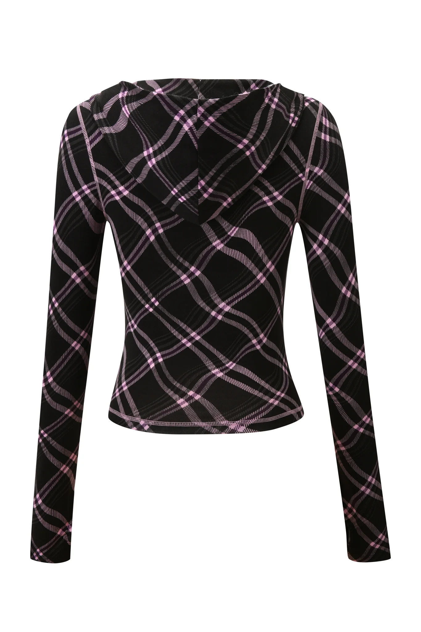 BLARE HOODIE - BLACK WARPED PLAID - Image 9