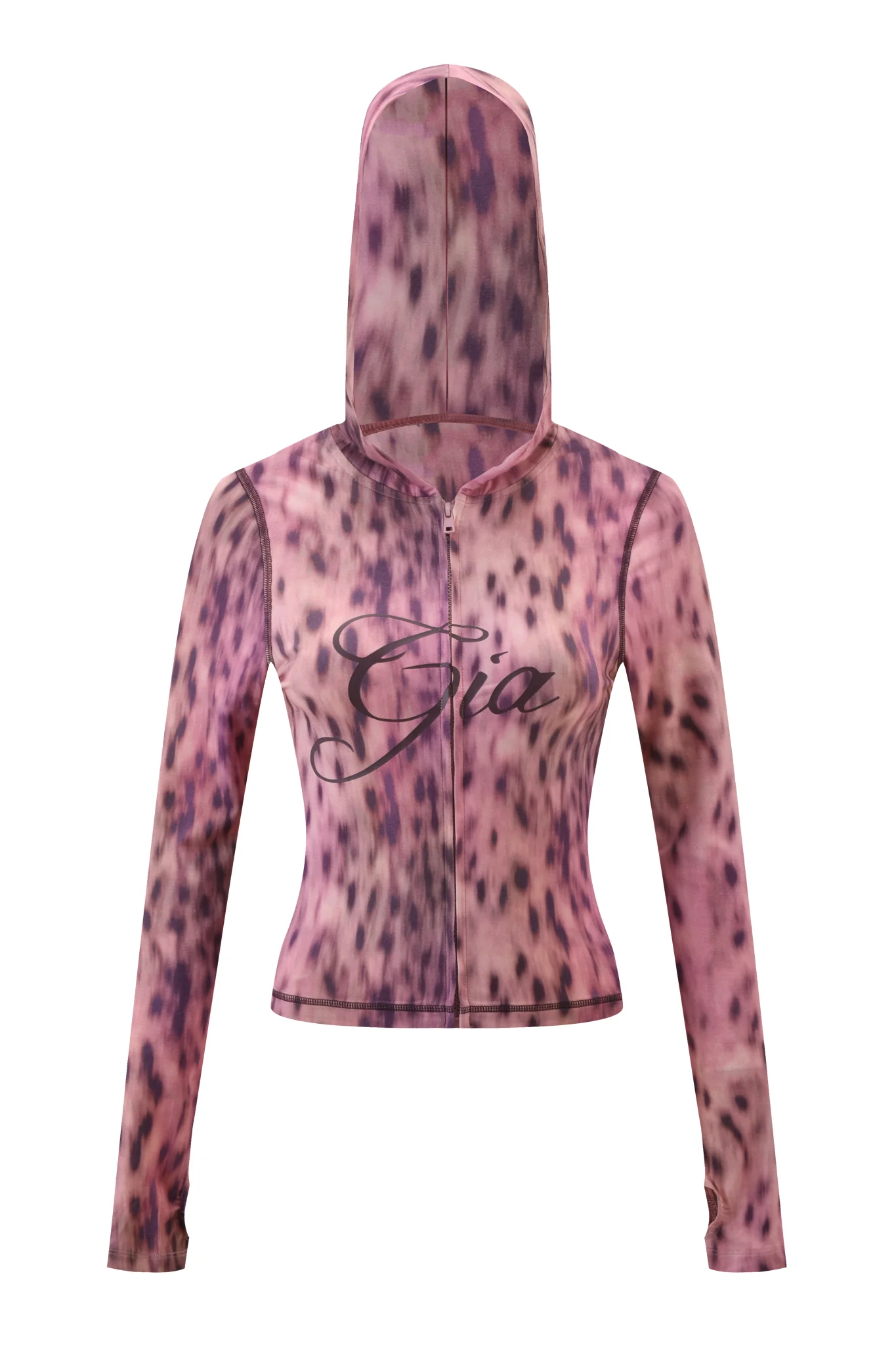 BLARE HOODIE - PINK BLURRED CHEETAH - Image 7