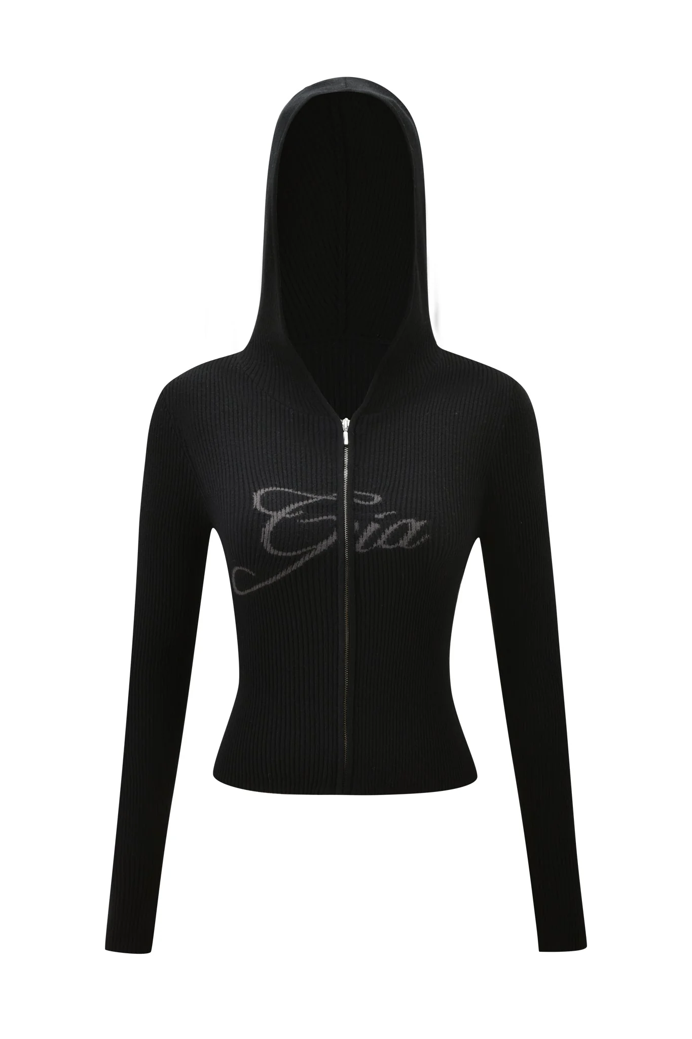 BLARE KNIT HOODIE - BLACK - Image 10
