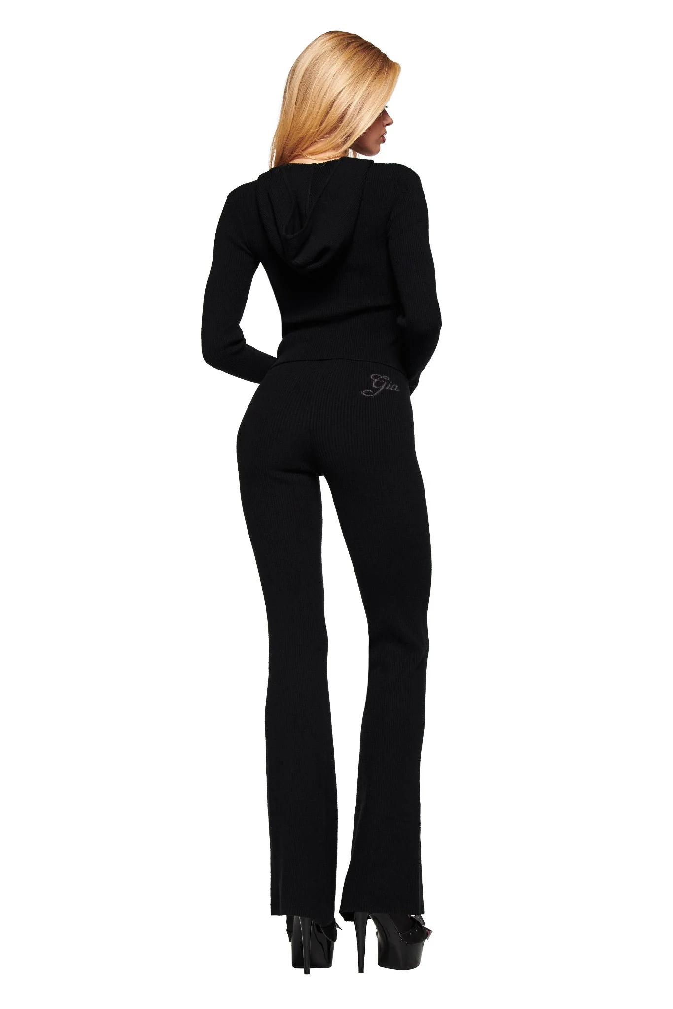 BLARE KNIT HOODIE - BLACK - Image 3