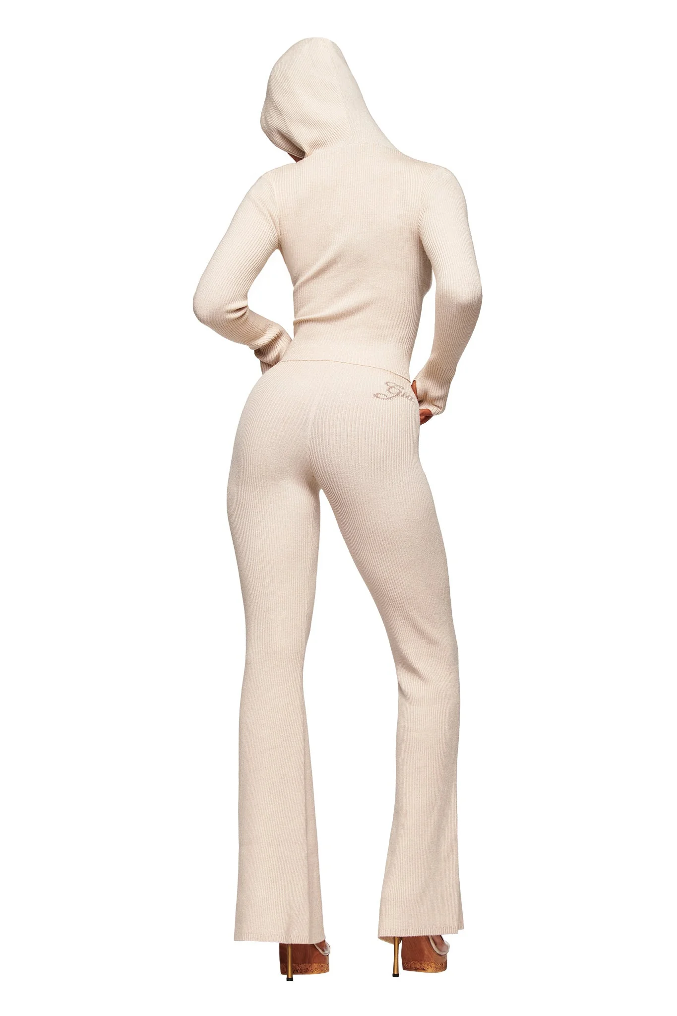 BLARE KNIT HOODIE - CREAM - Image 2