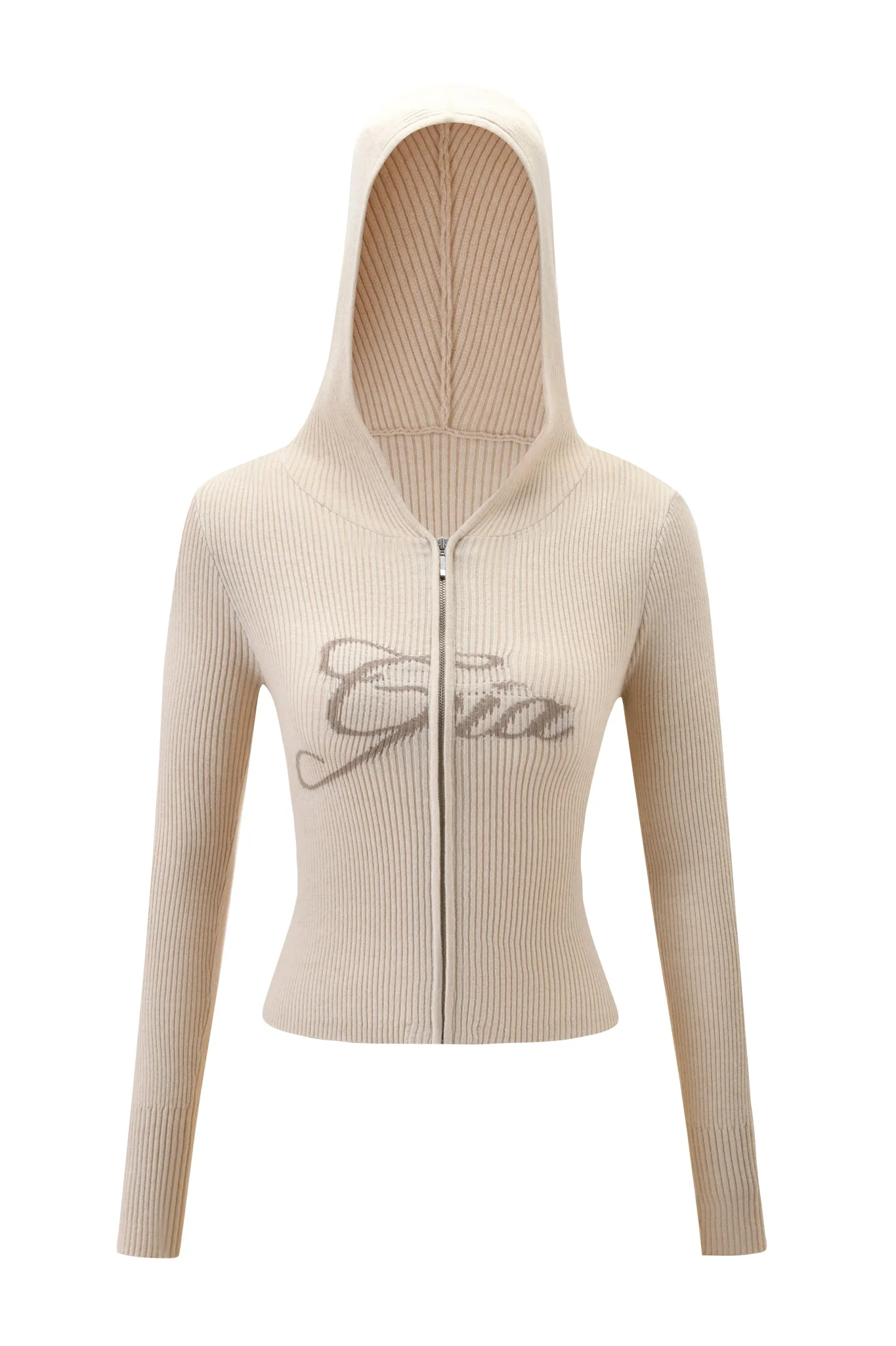 BLARE KNIT HOODIE - CREAM - Image 7