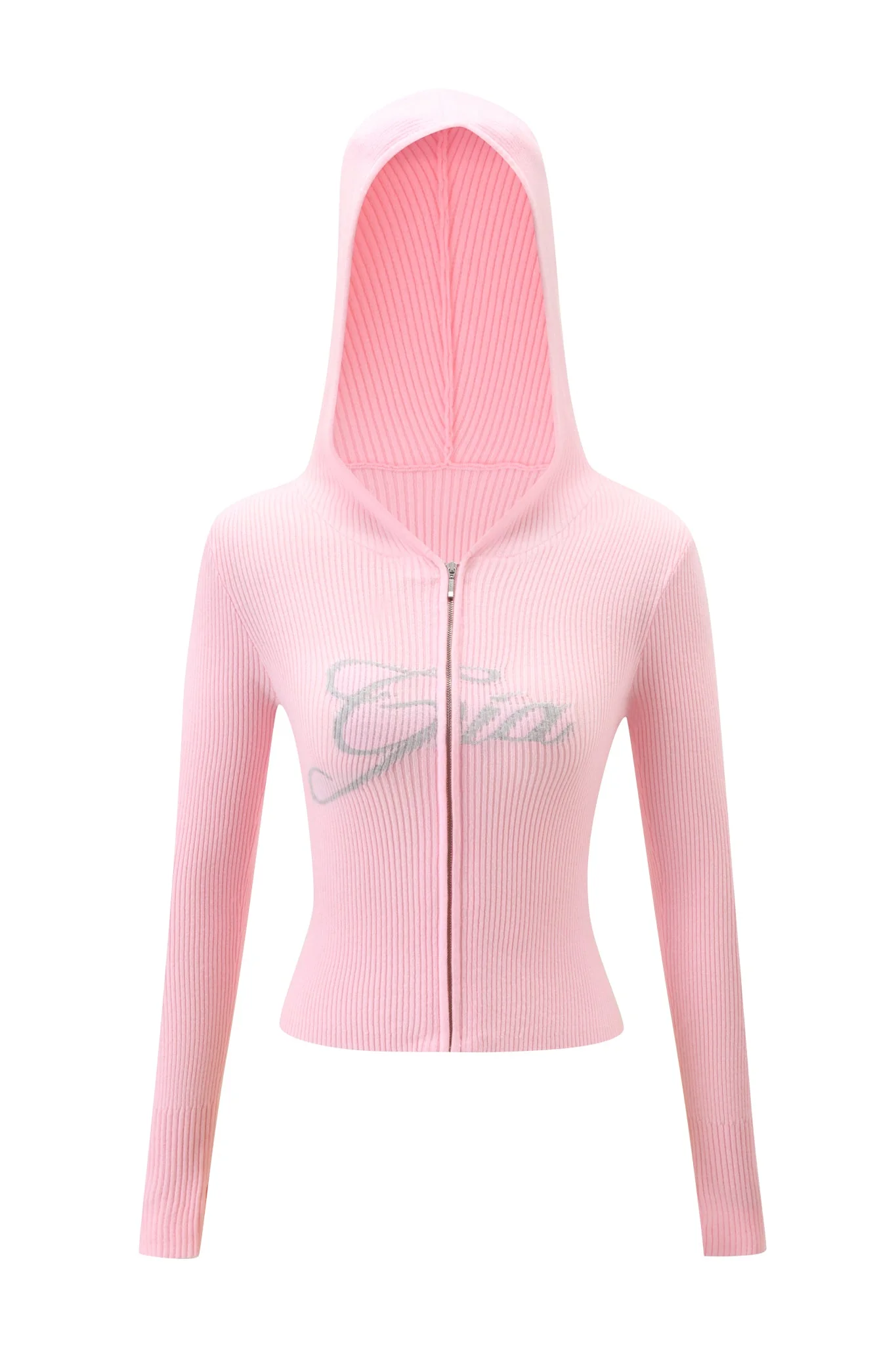 BLARE KNIT HOODIE - PINK - Image 7