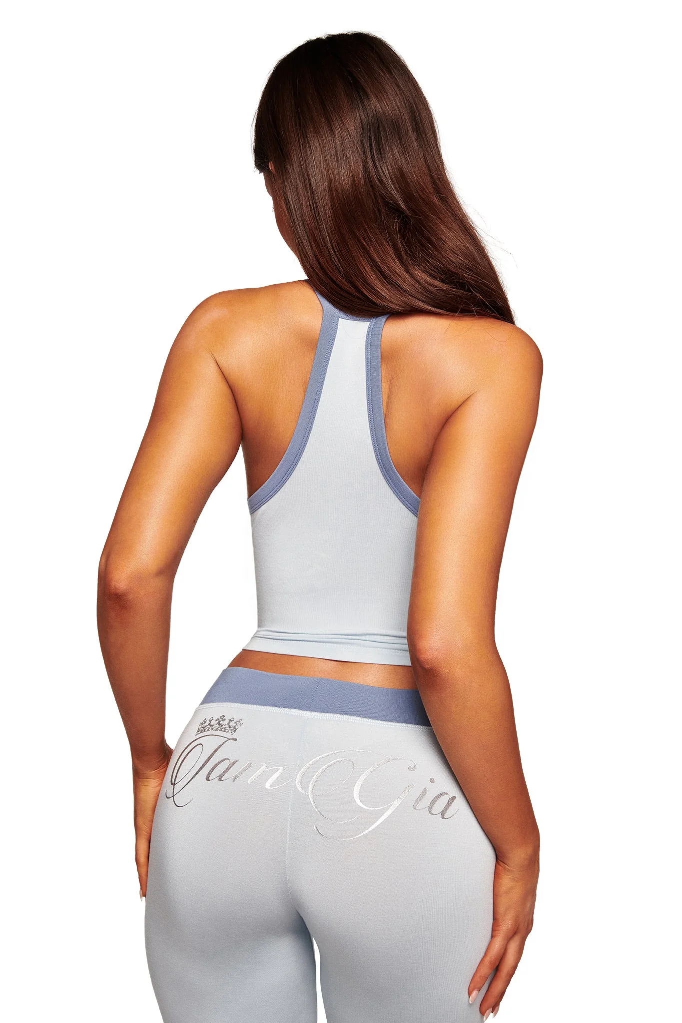 BLARE LOWER RISE TRACKPANT - TWO TONE POWDER BLUE - Image 4