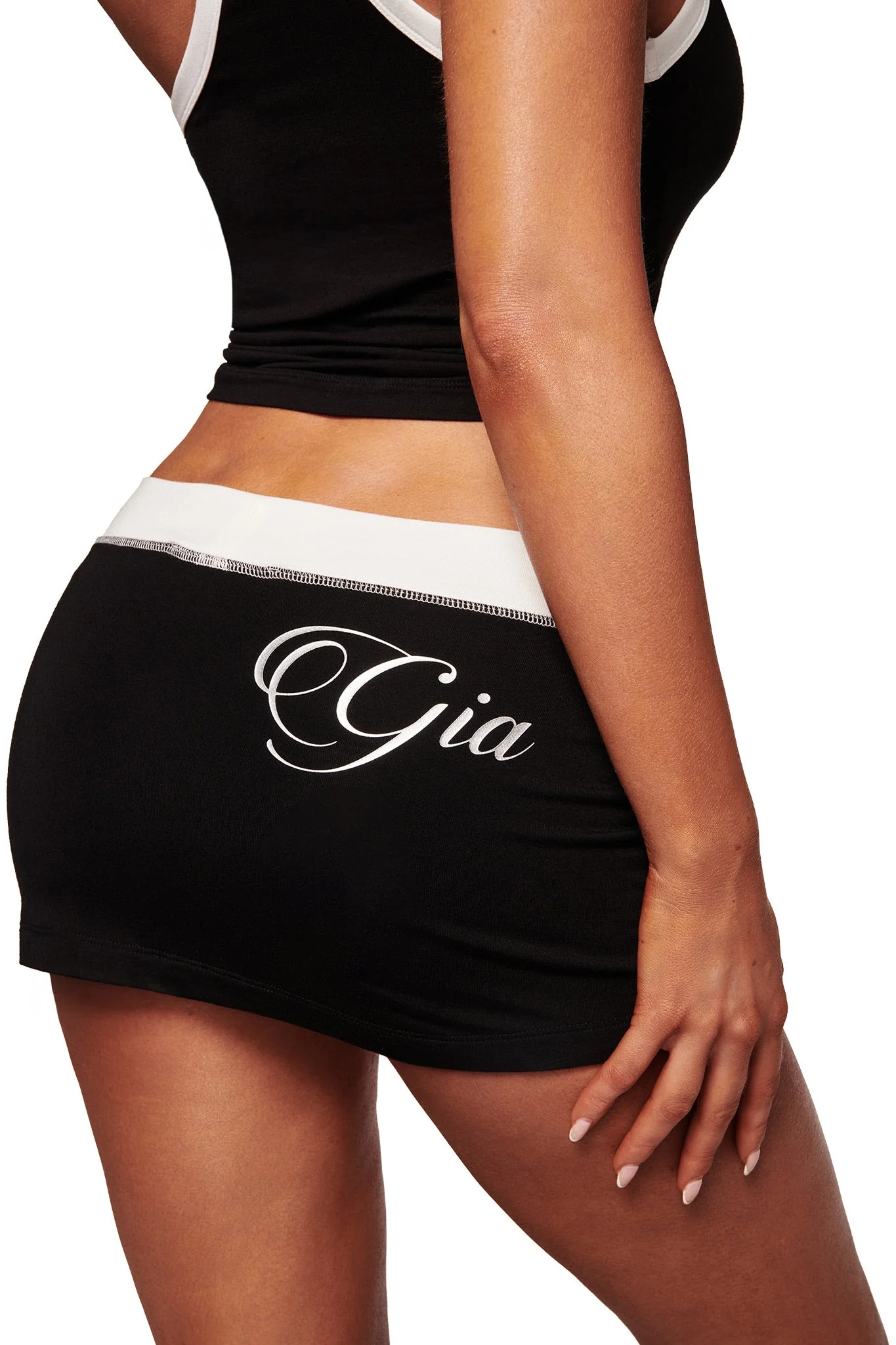 BLARE MICRO SKORT - BLACK AND WHITE - Image 4