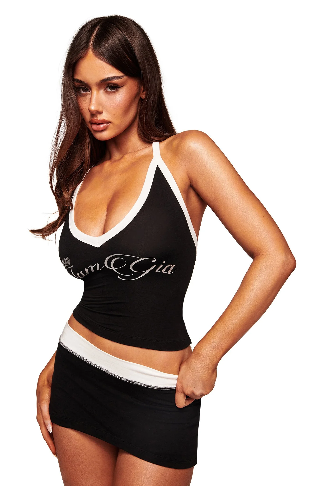 BLARE MICRO SKORT - BLACK AND WHITE - Image 6