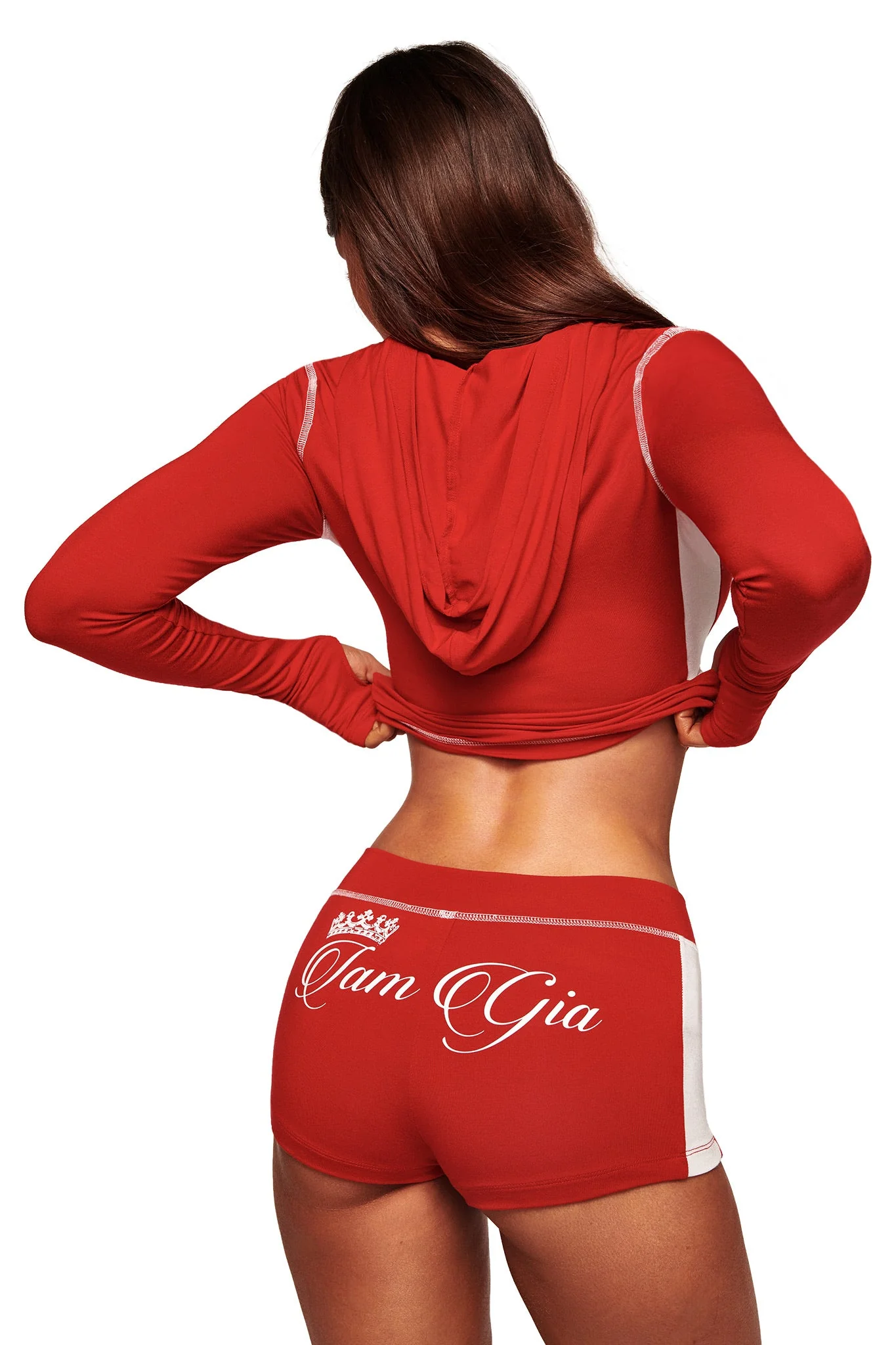 BLARE PANELLED HOODIE - RED - Image 5