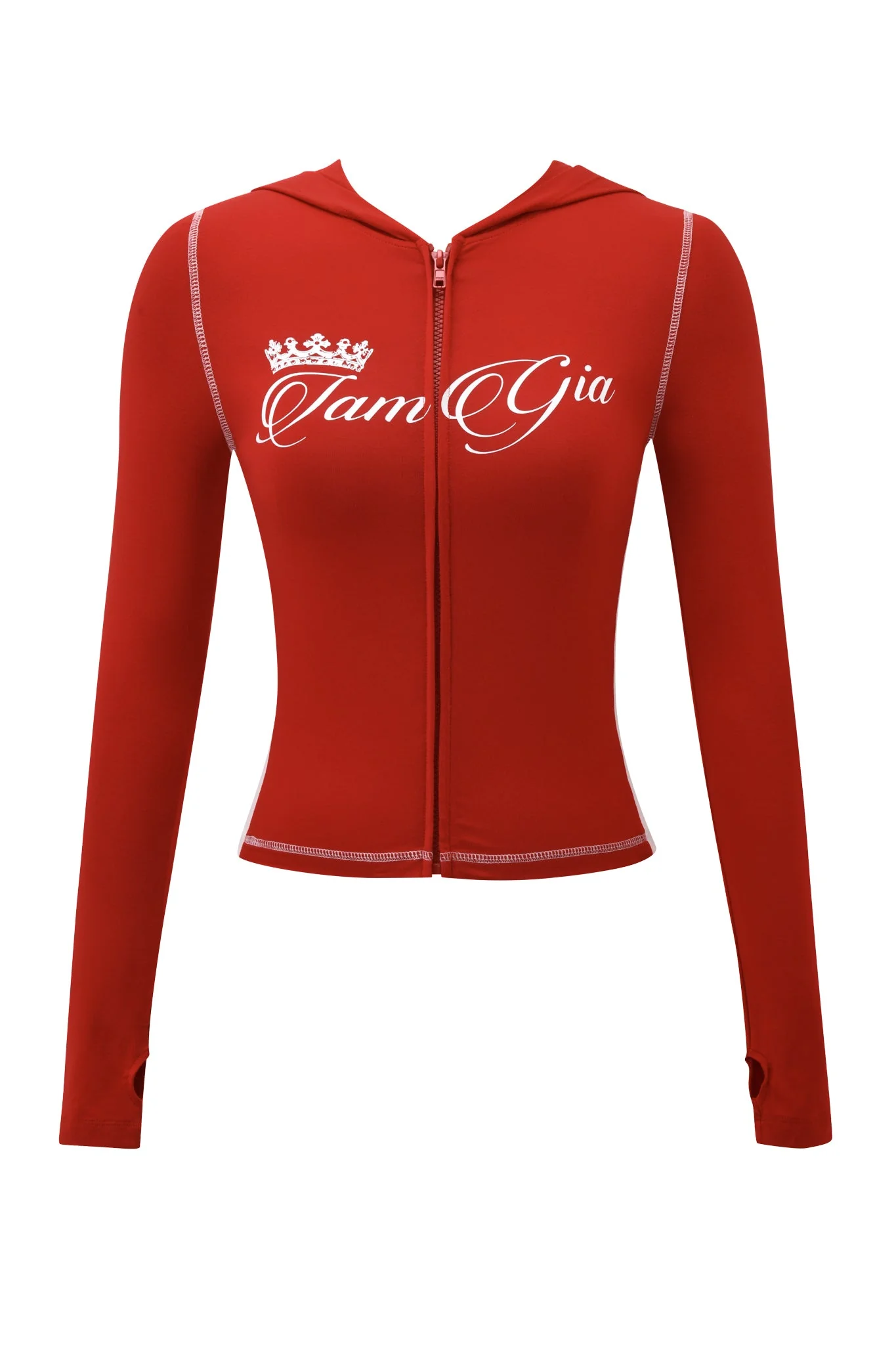 BLARE PANELLED HOODIE - RED - Image 8