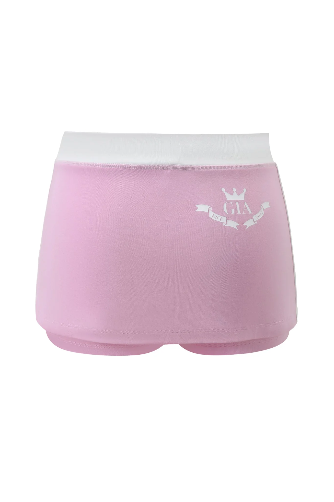 BLARE PIPING MICRO SKORT - BABY PINK AND WHITE - Image 9