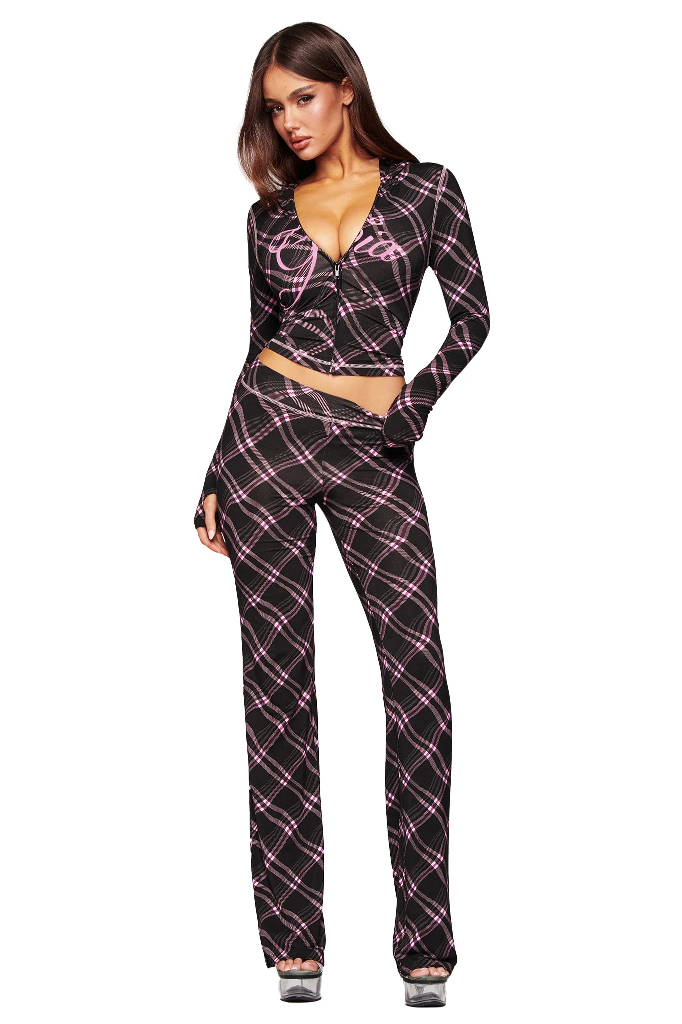BLARE TRACKPANT - BLACK WARPED PLAID - Image 2
