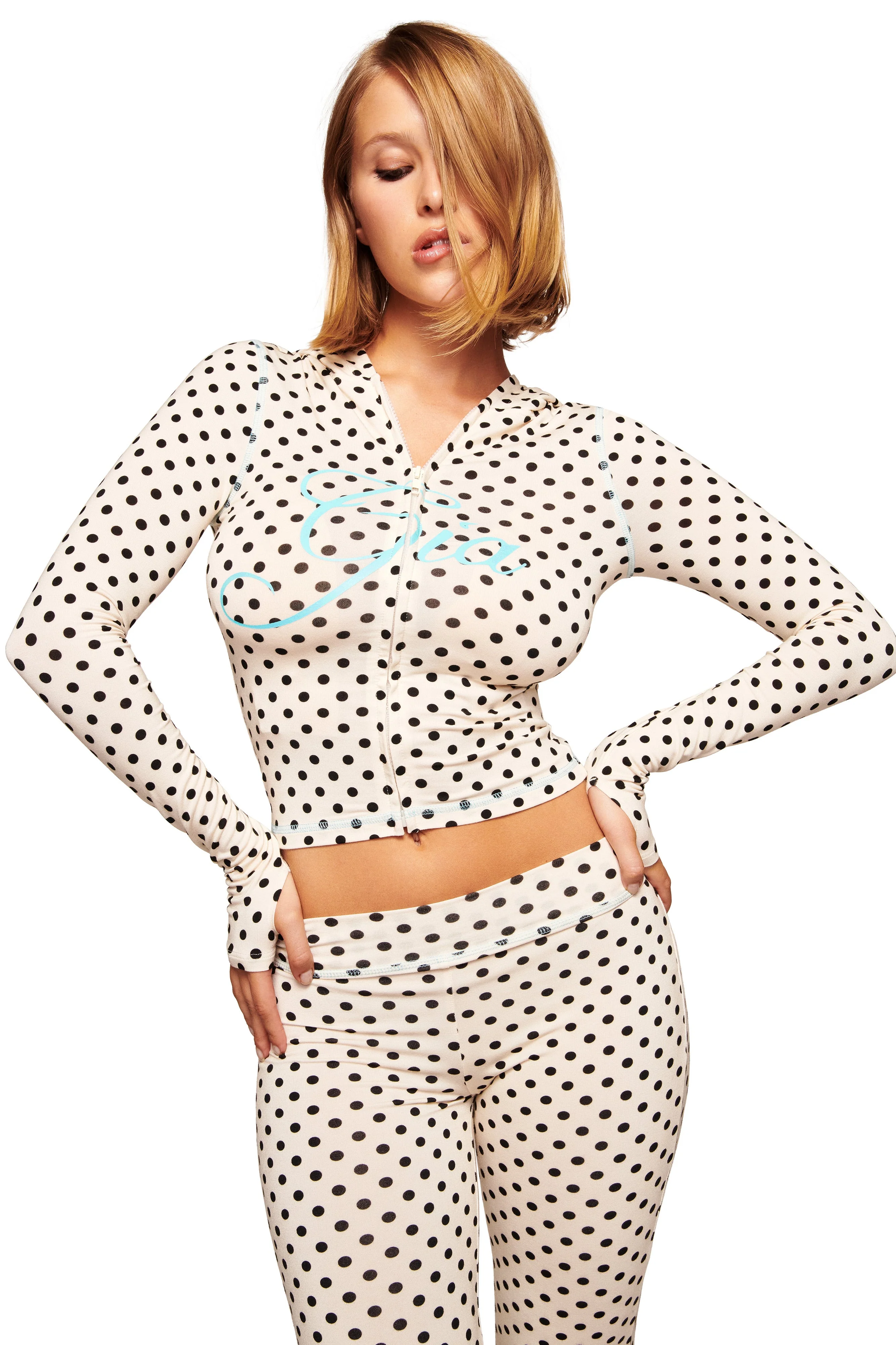 BLARE TRACKPANT - CREAM POLKA DOT - Image 2