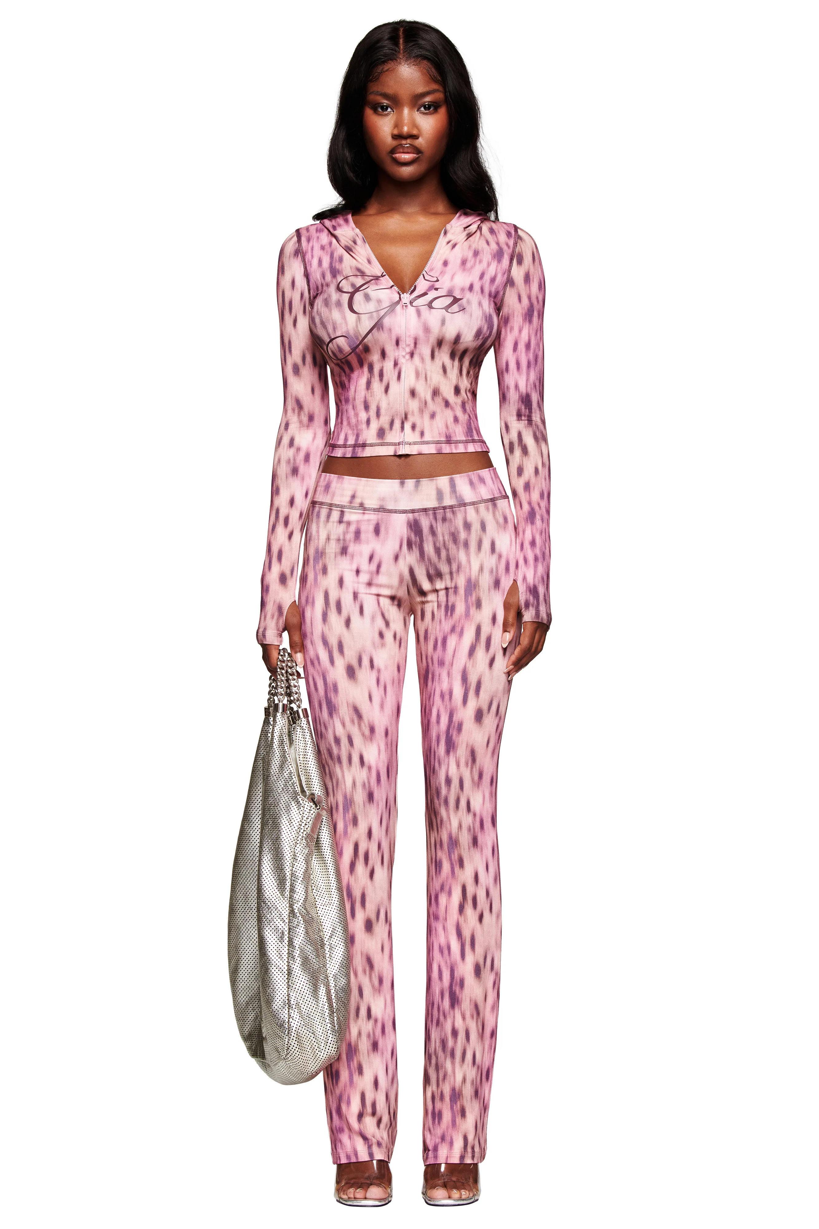BLARE TRACKPANT - PINK BLURRED CHEETAH - Image 3