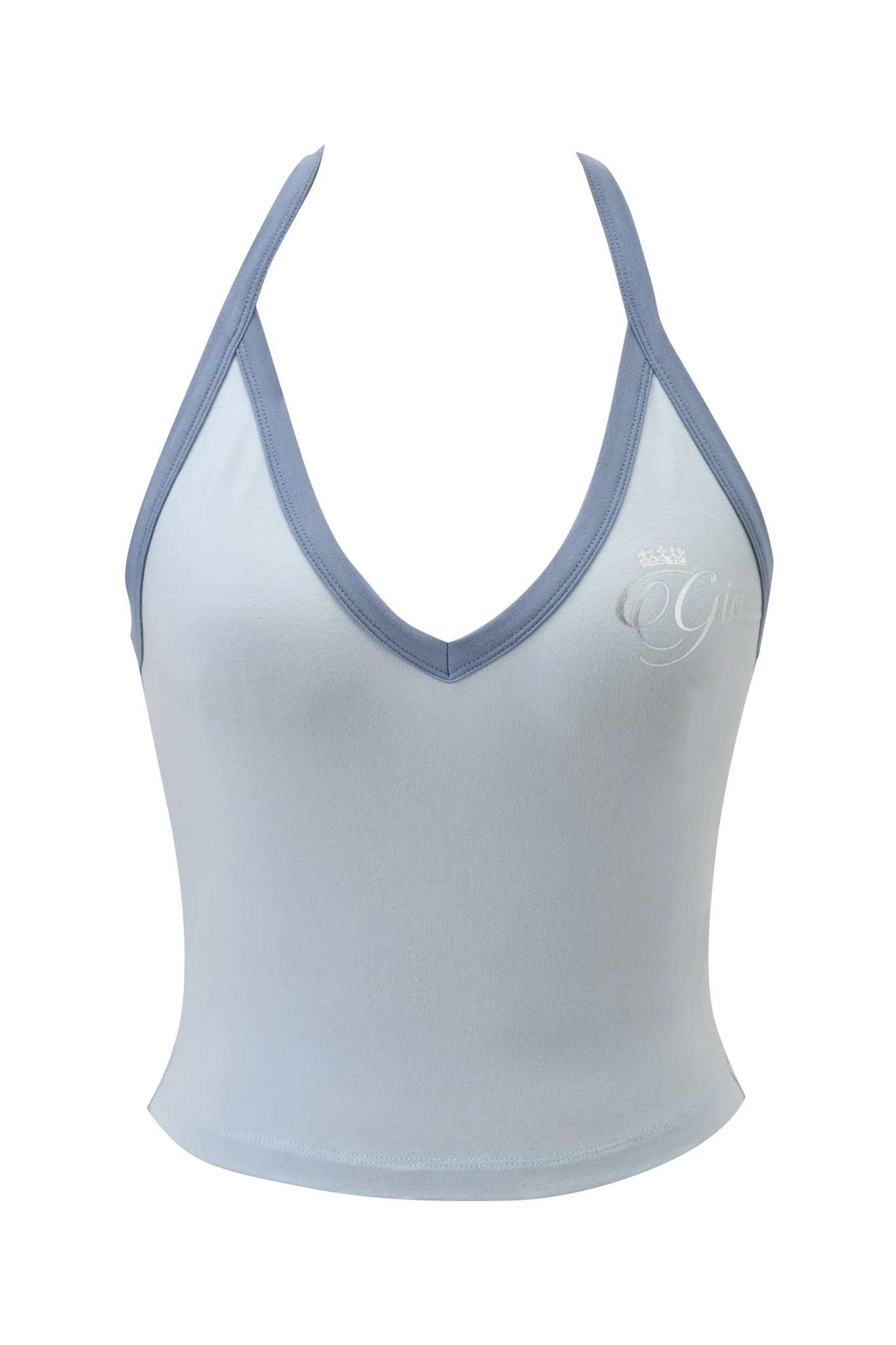 BLARE V-NECK TANK - TWO TONE POWDER BLUE - Image 7