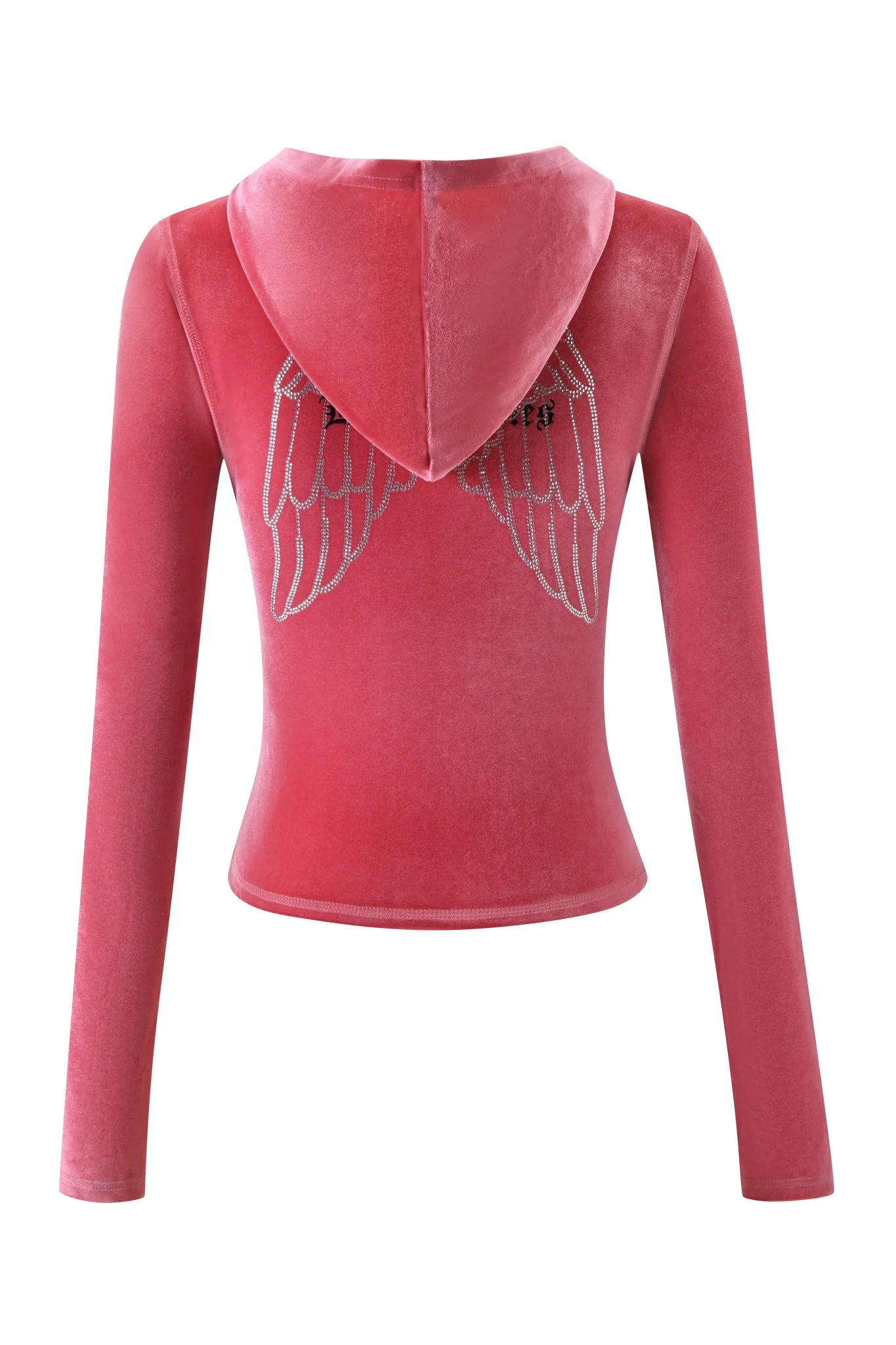 BLARE VELOUR POCKET HOODIE - PINK - Image 9