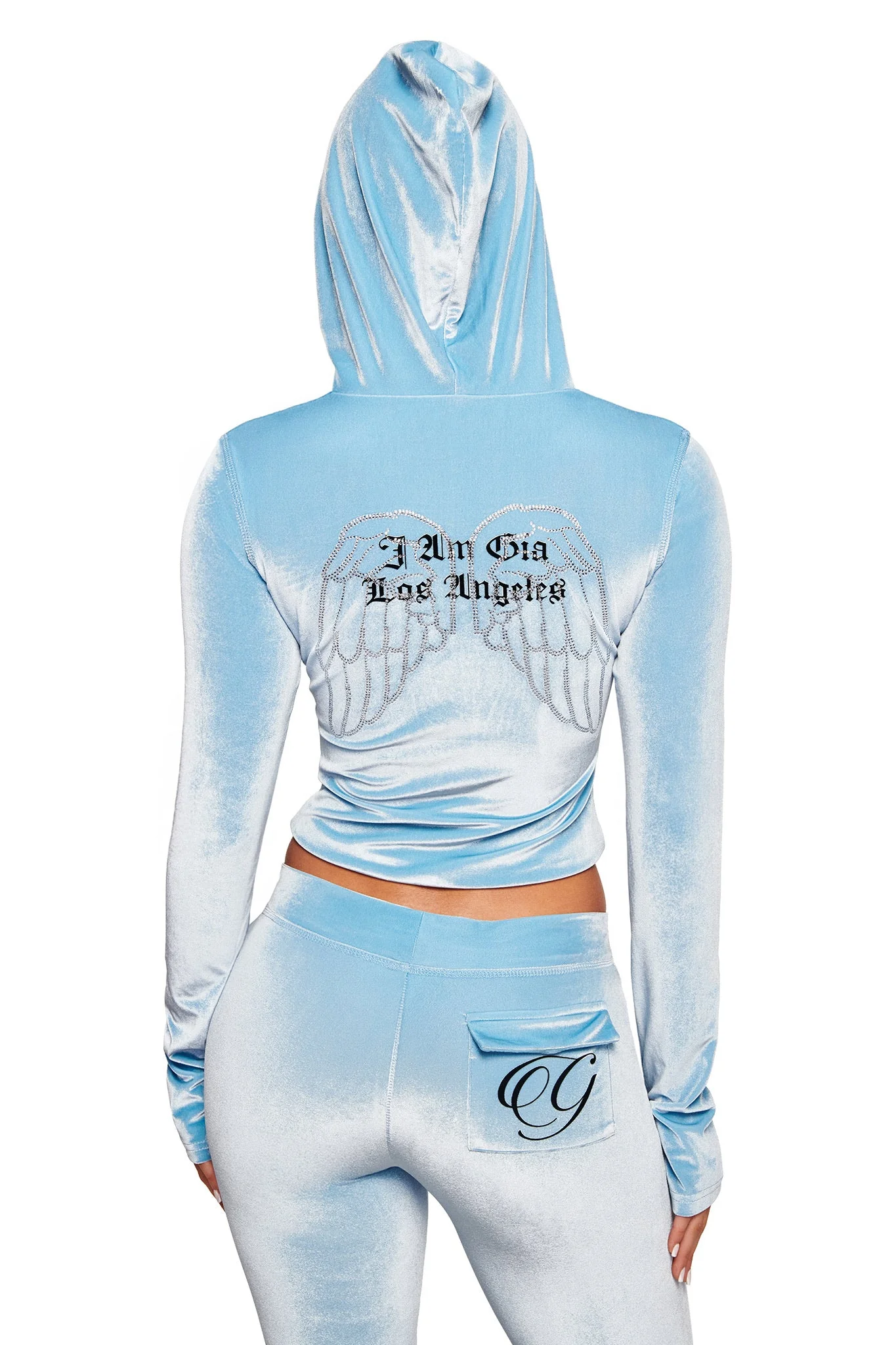 BLARE VELOUR POCKET TRACKPANT - ICE BLUE - Image 4