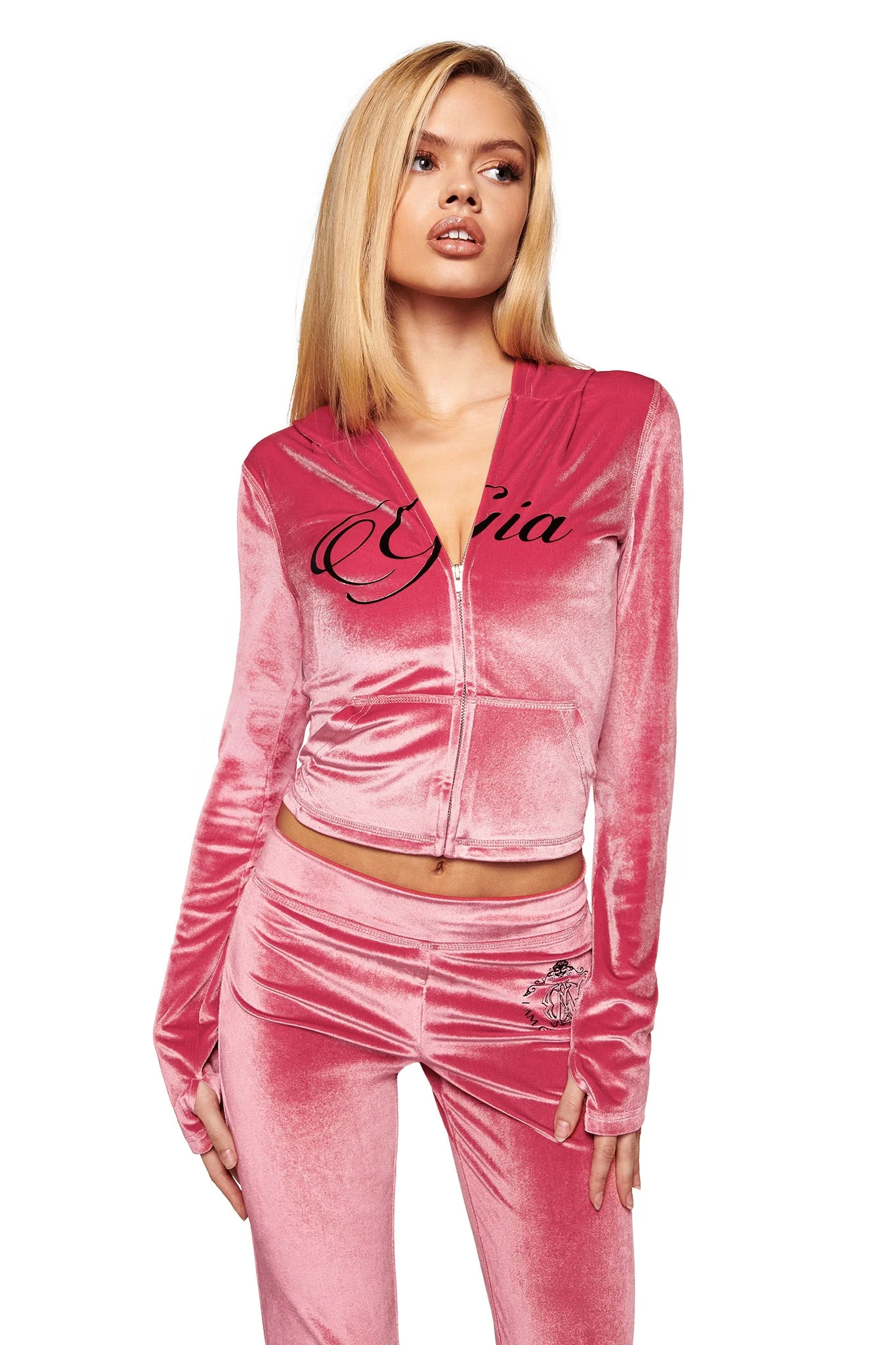 BLARE VELOUR POCKET TRACKPANT - PINK - Image 5