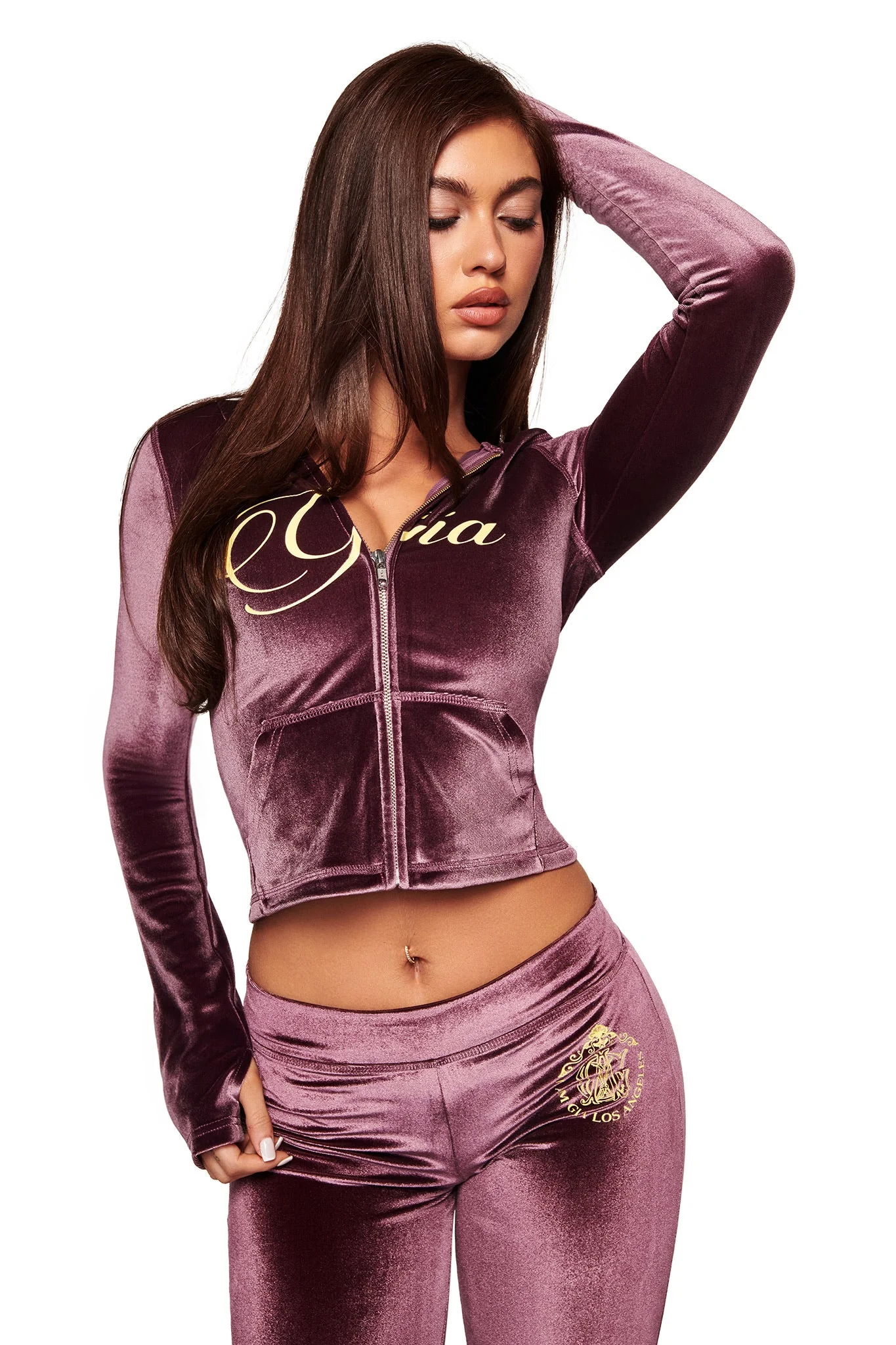 BLARE VELOUR POCKET TRACKPANT - PURPLE - Image 3
