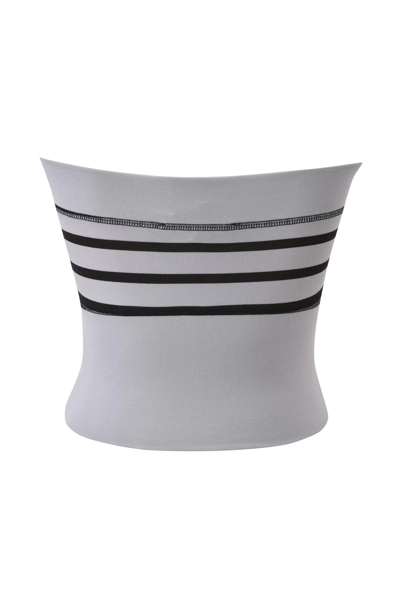 BLARE ZIP BOOB TUBE - GREY AND BLACK STRIPE - Image 8