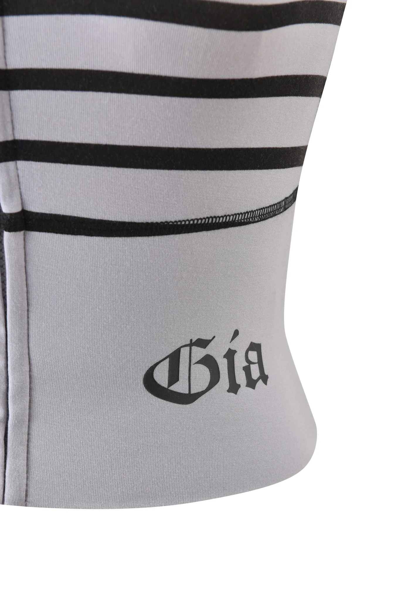 BLARE ZIP BOOB TUBE - GREY AND BLACK STRIPE - Image 9