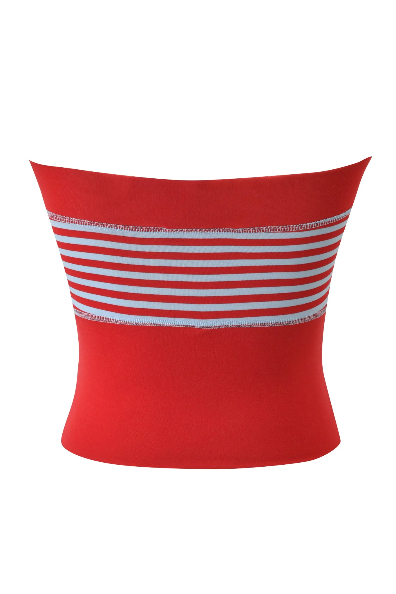 BLARE ZIP BOOB TUBE - RED AND BLUE STRIPE - Image 9