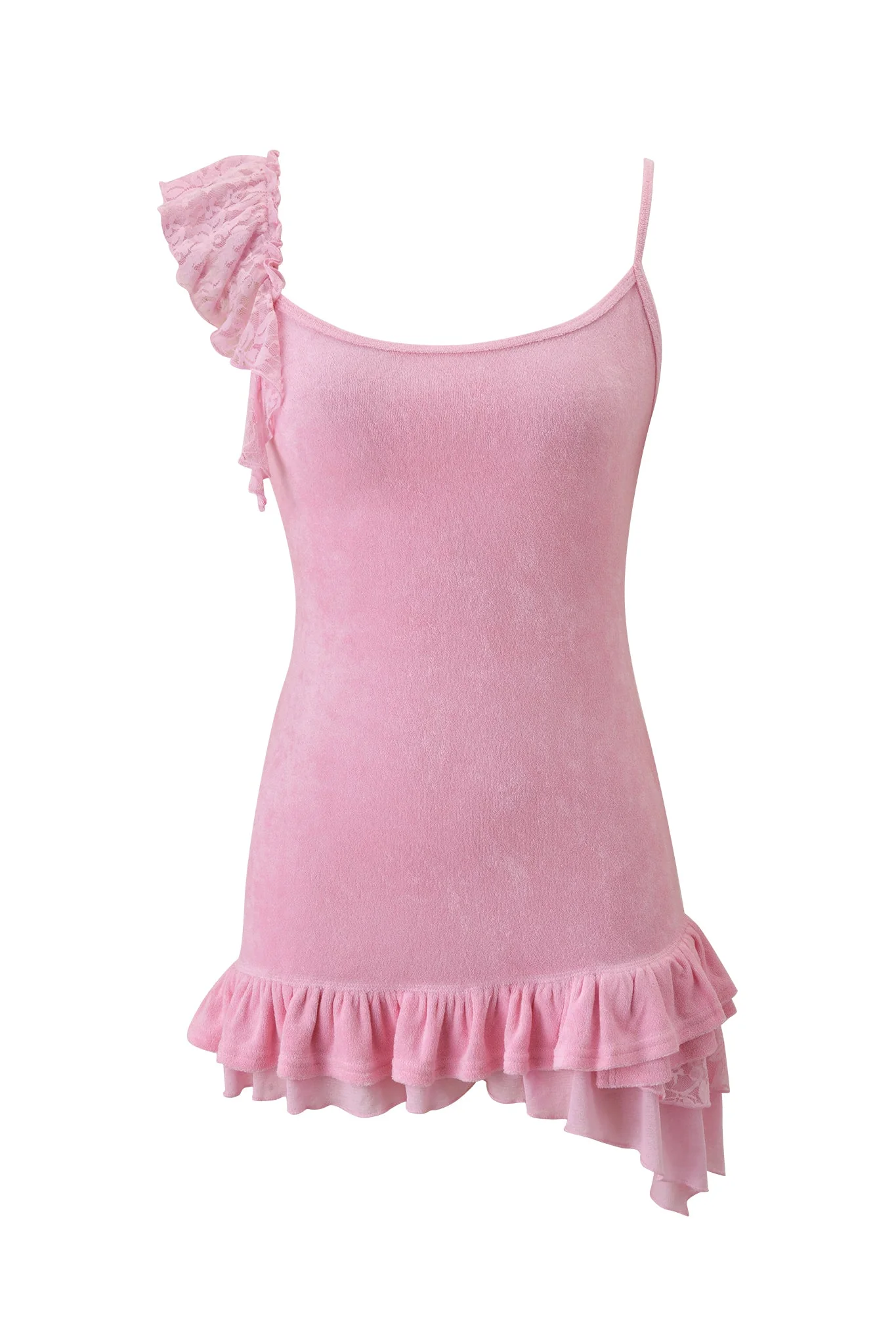 BRIELLE TERRY MINI DRESS - PINK - Image 9