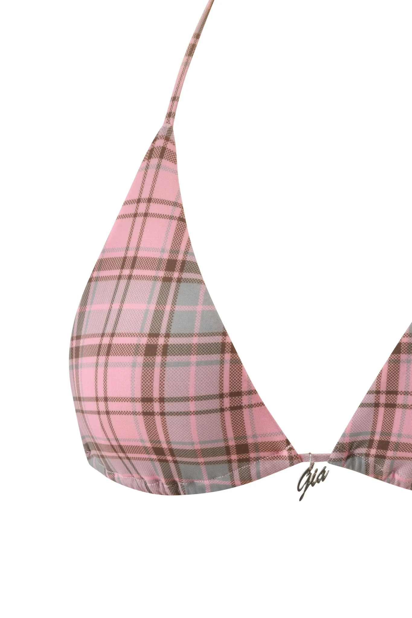 BRITT BIKINI TOP - PINK PLAID - Image 8