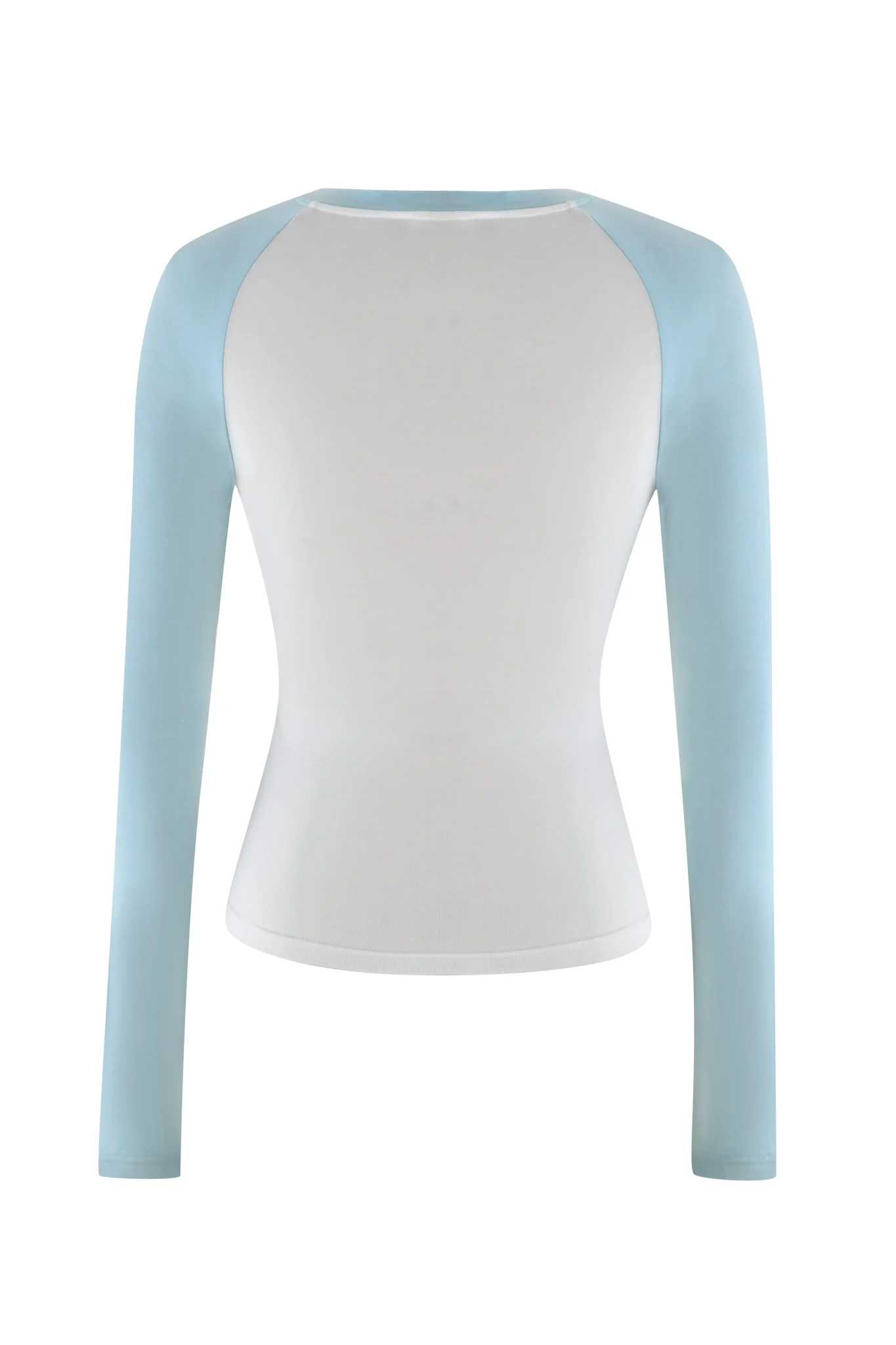 CAMELIA RAGLAN TOP - WHITE : BLUE - Image 7