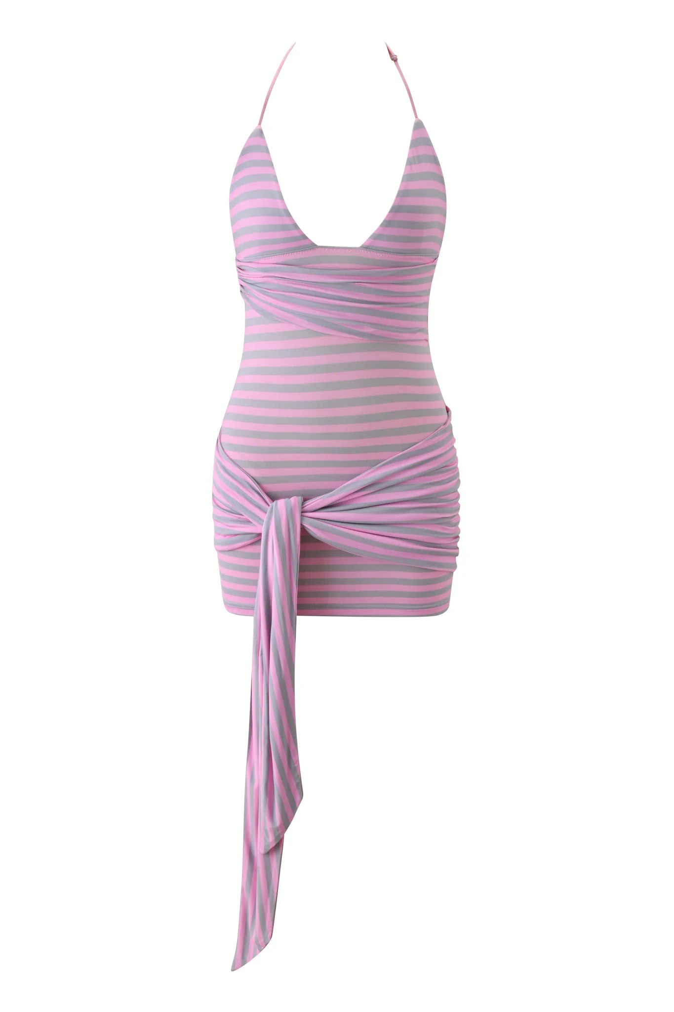 CAPRICE MINI DRESS - PINK STRIPE - Image 7