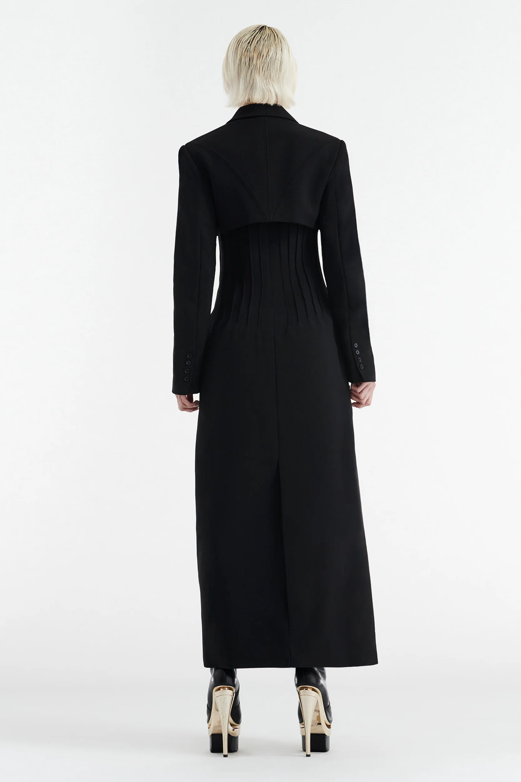 CELINE BUTTON UP TRENCH COAT - BLACK - Image 4