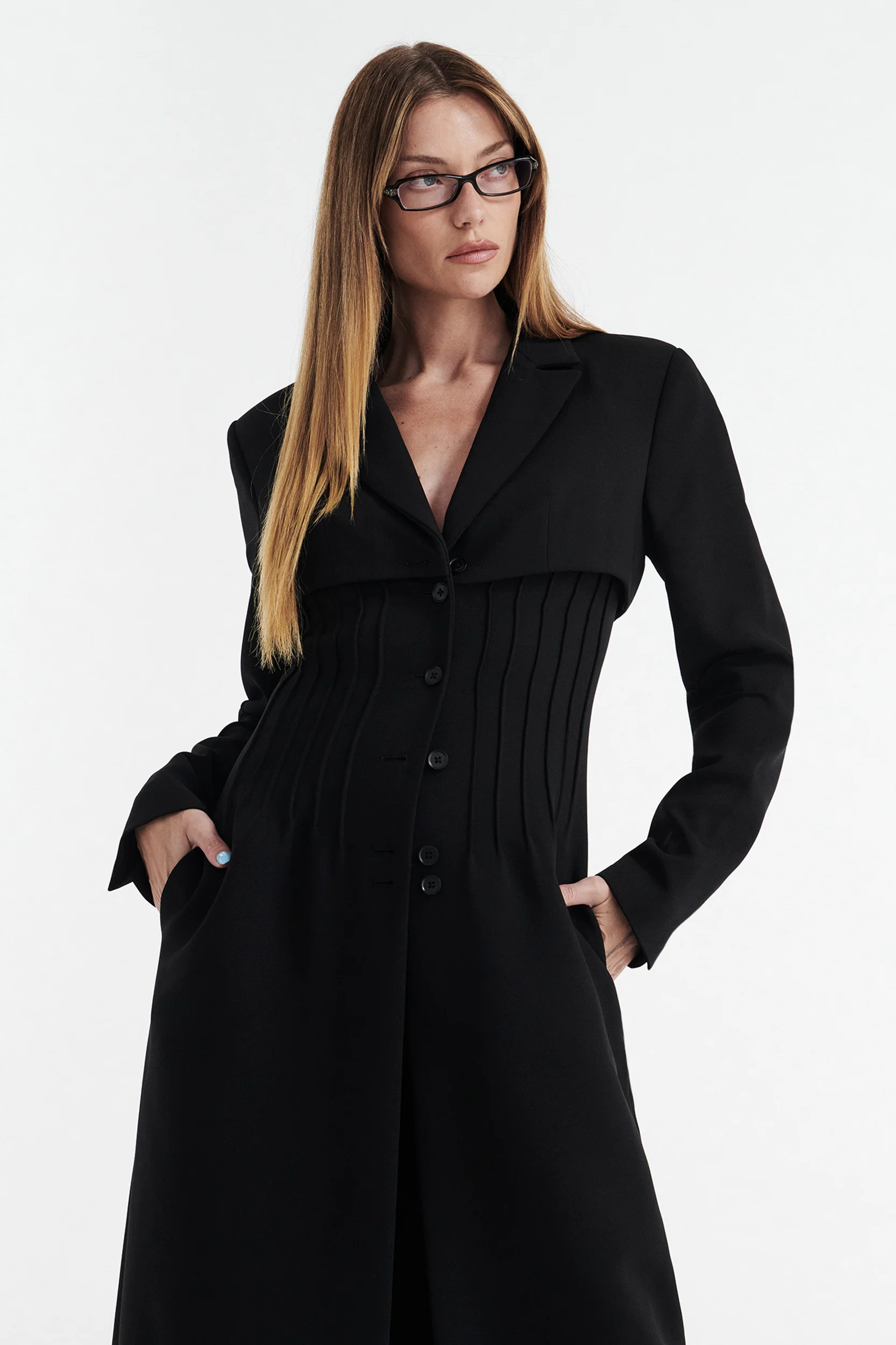 CELINE BUTTON UP TRENCH COAT - BLACK - Image 5