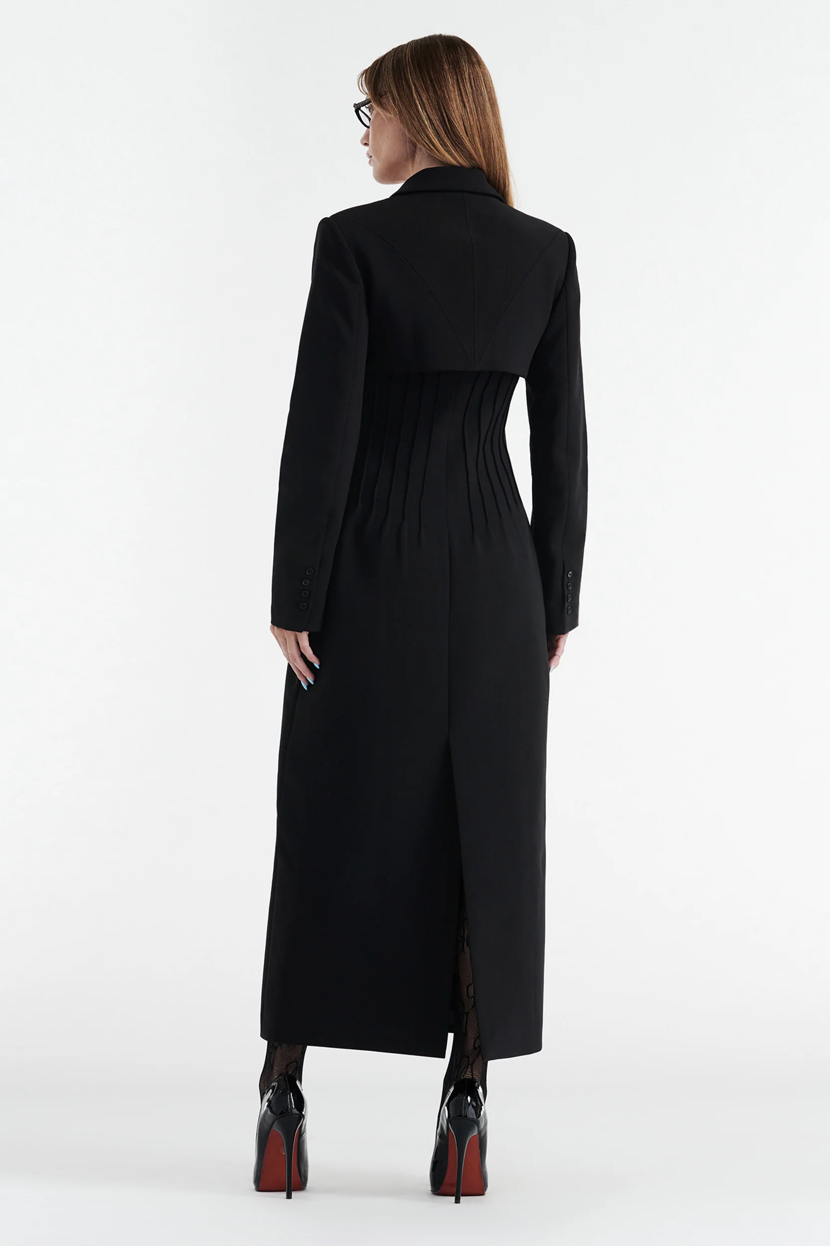 CELINE BUTTON UP TRENCH COAT - BLACK - Image 8
