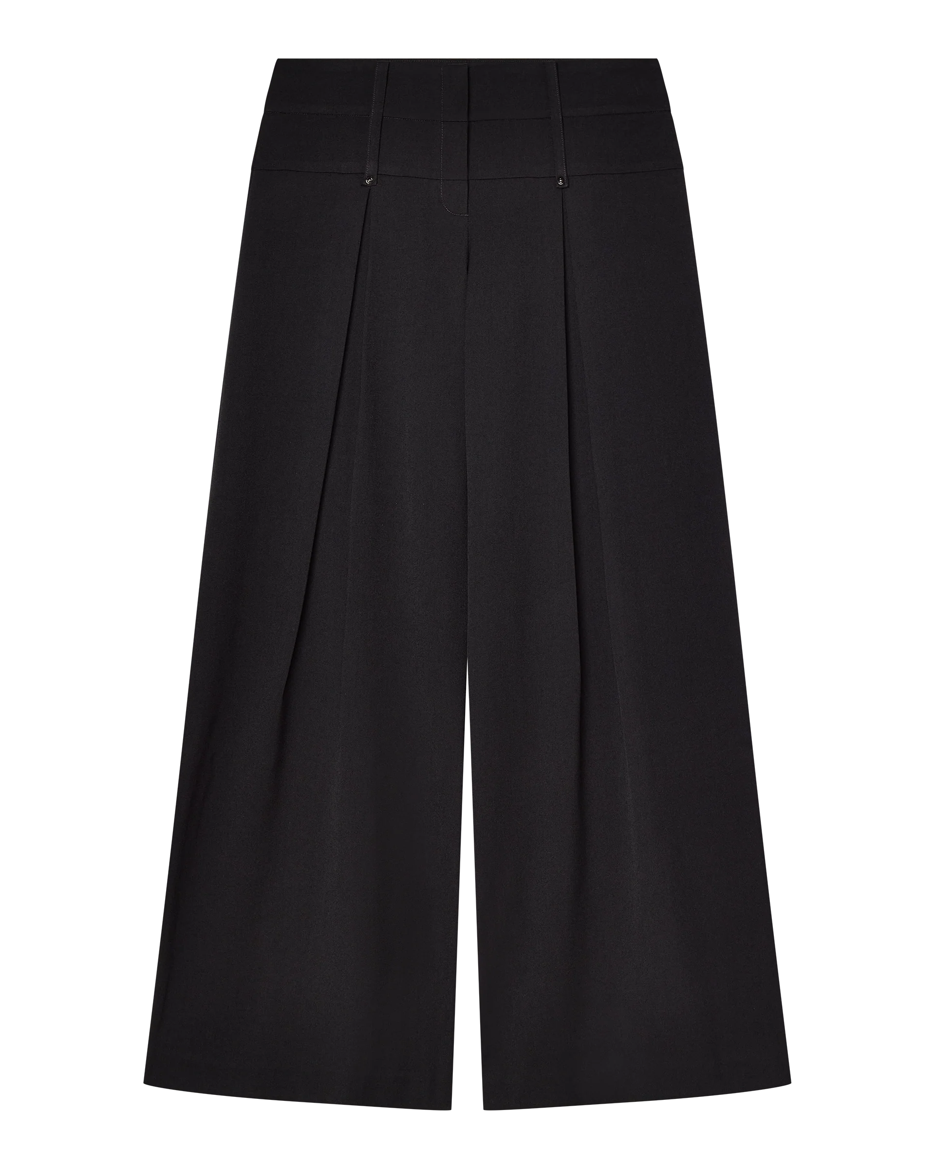 CHARLOTTE WIDE LEG PLEAT PANT - BLACK - Image 7