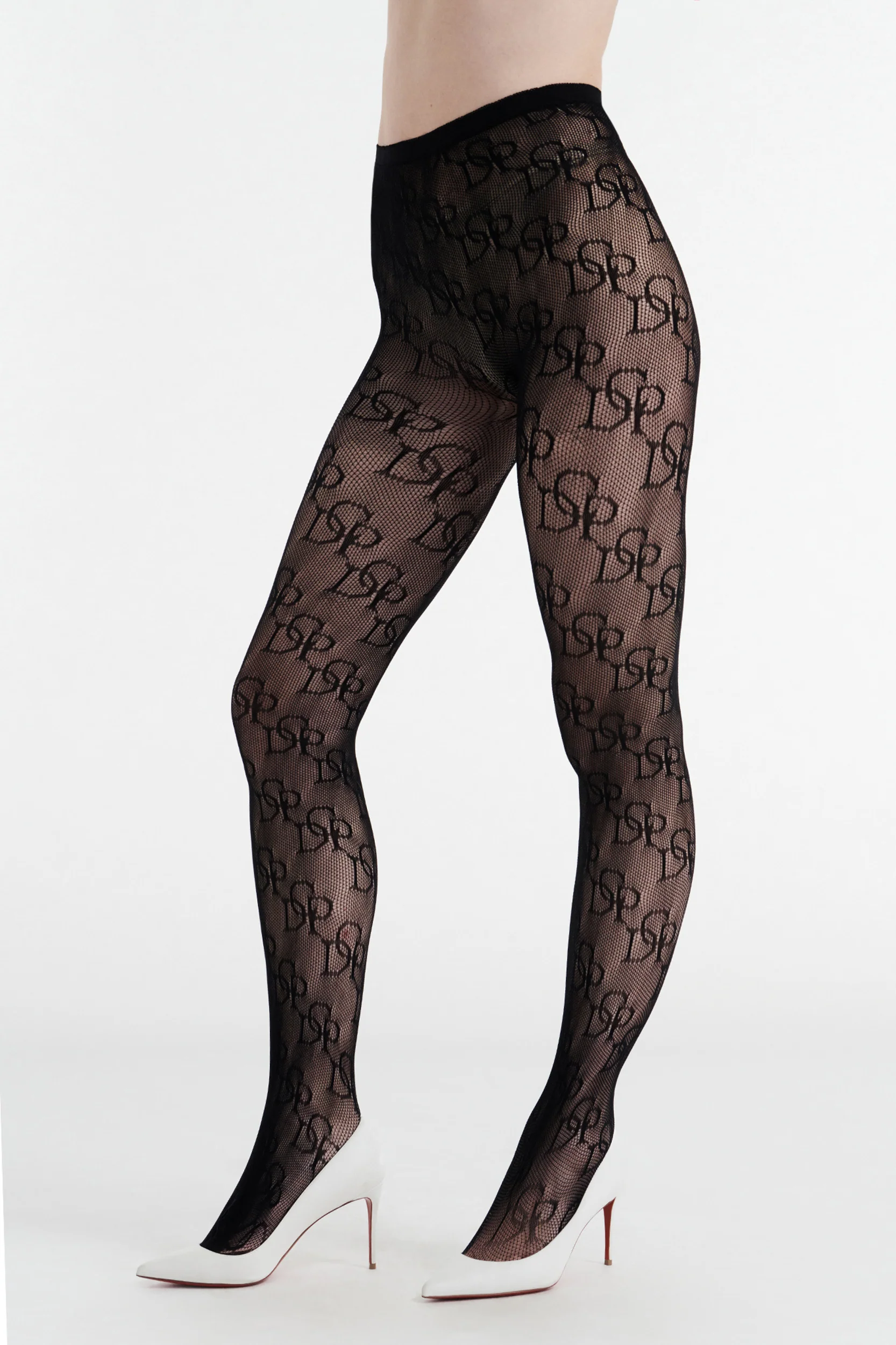 CHRISTINE MONOGRAM STOCKING - BLACK - Image 3