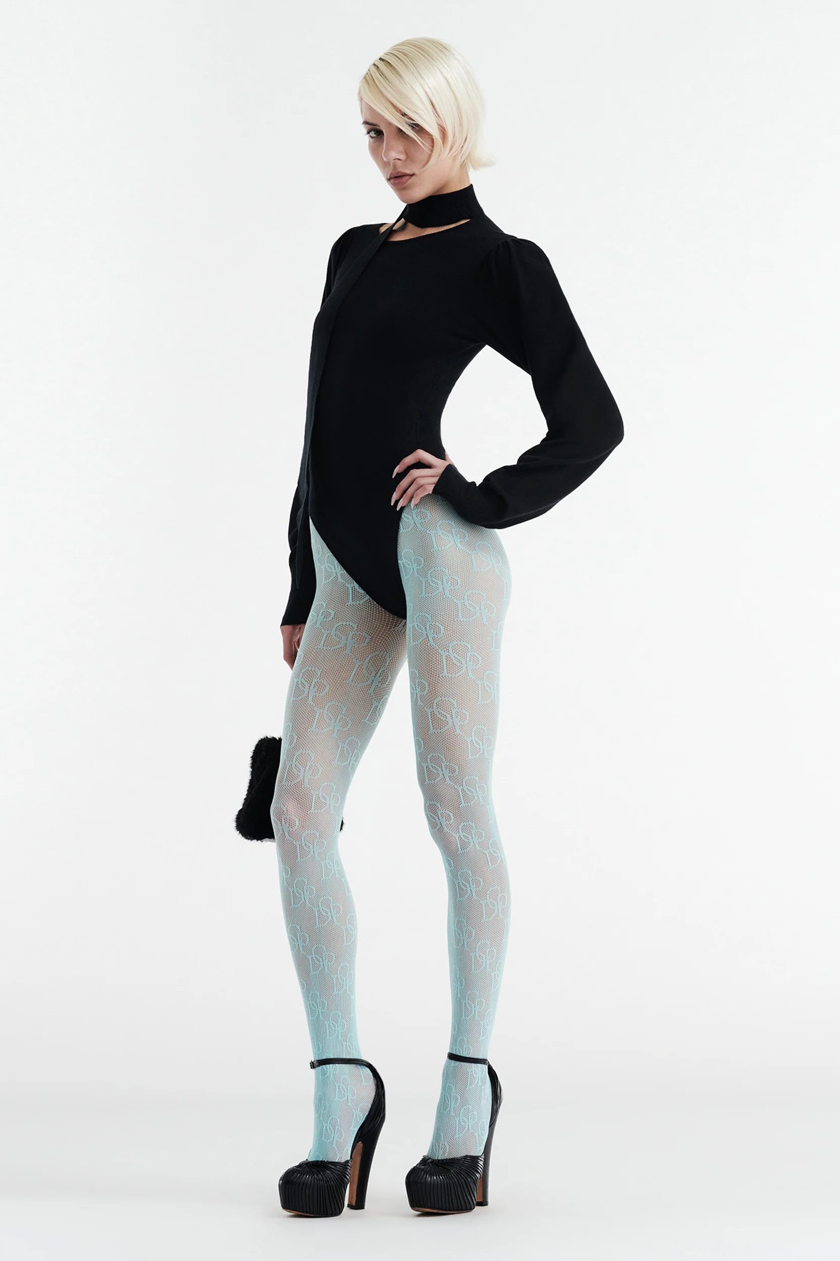CHRISTINE MONOGRAM STOCKING - EGGSHELL BLUE - Image 5