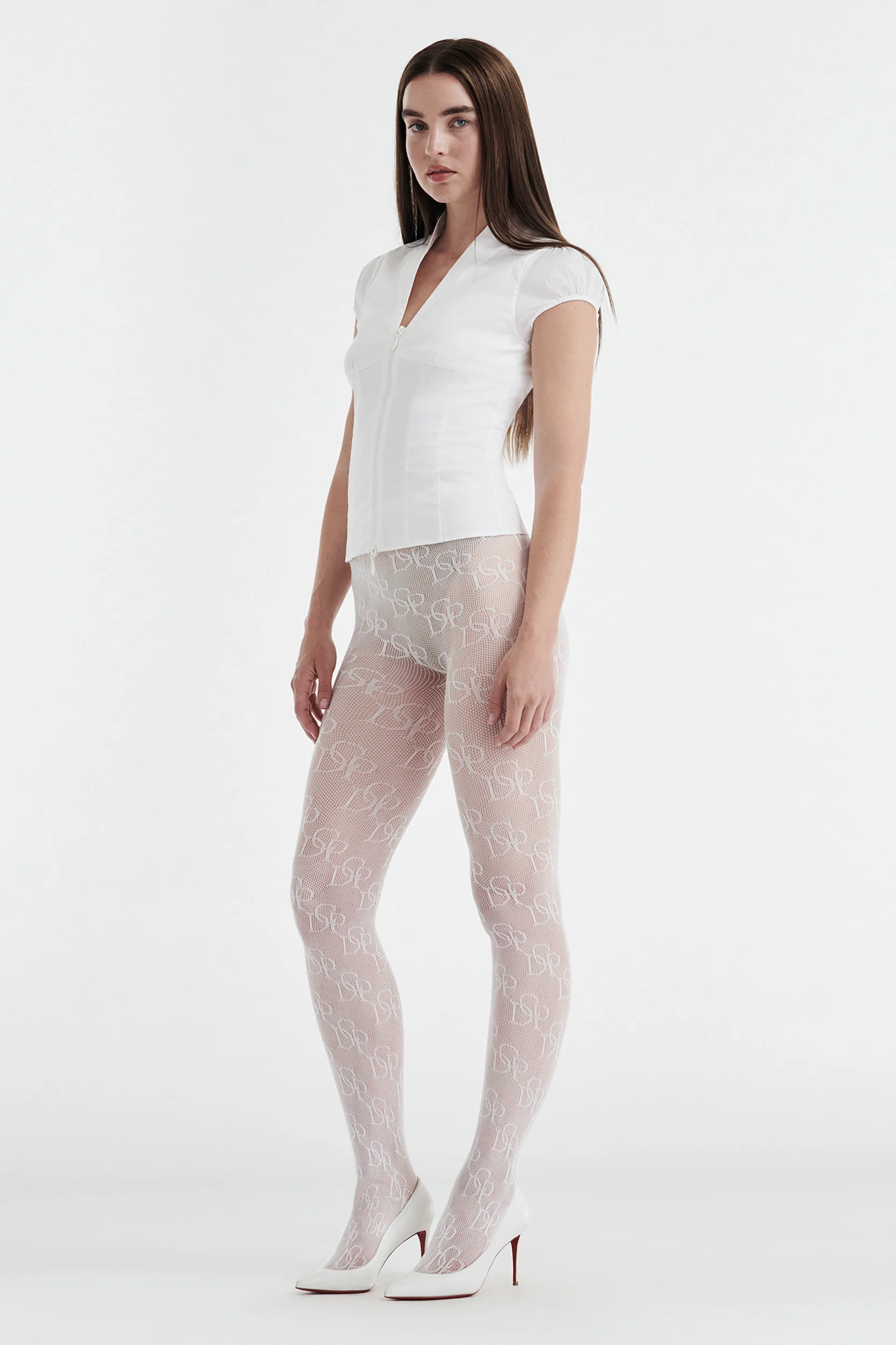 CHRISTINE MONOGRAM STOCKING - WHITE - Image 2