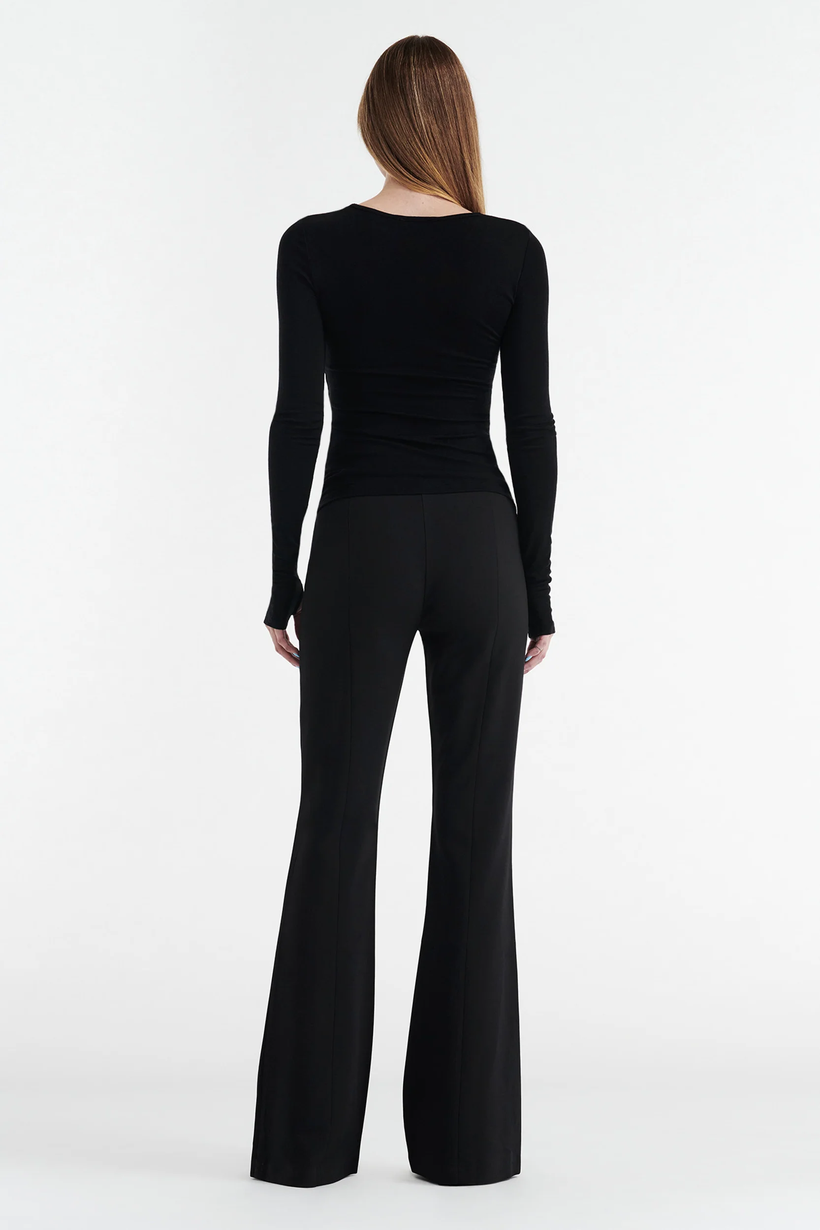 CLAUDIA LONG SLEEVE BASIC TOP - BLACK - Image 4