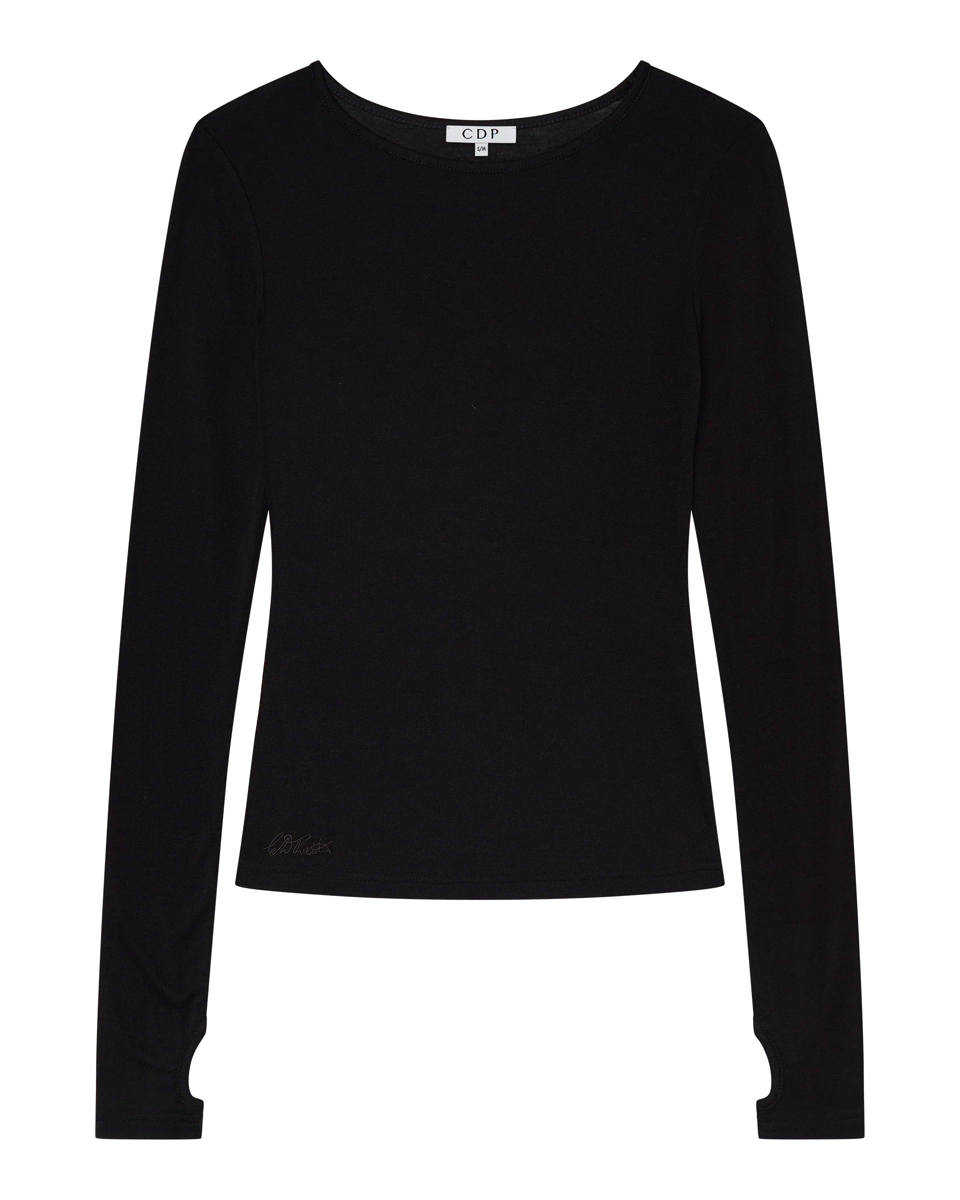 CLAUDIA LONG SLEEVE BASIC TOP - BLACK - Image 5